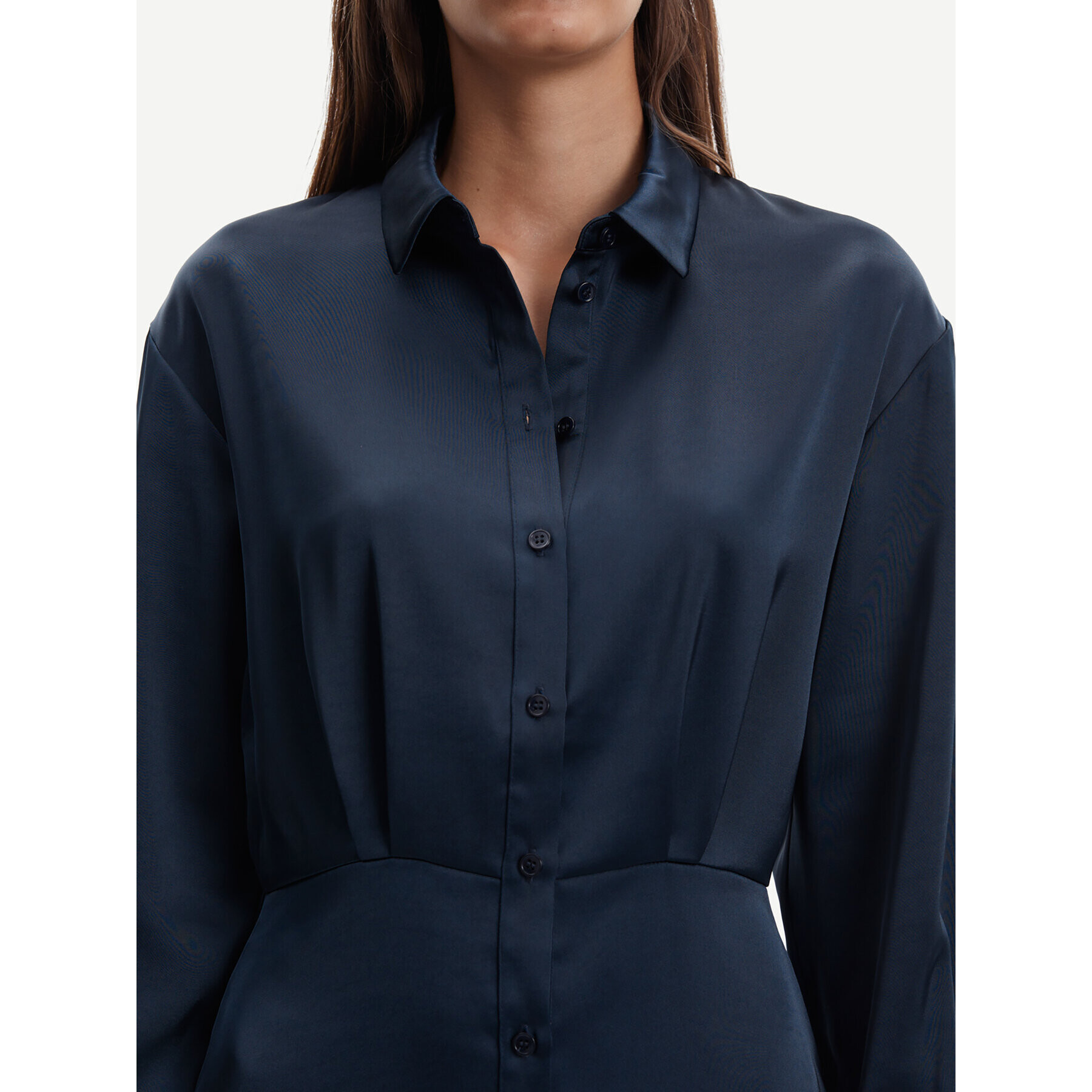 Samsøe Samsøe Rochie tip cămașă Liza F22300193 Bleumarin Regular Fit - Pled.ro