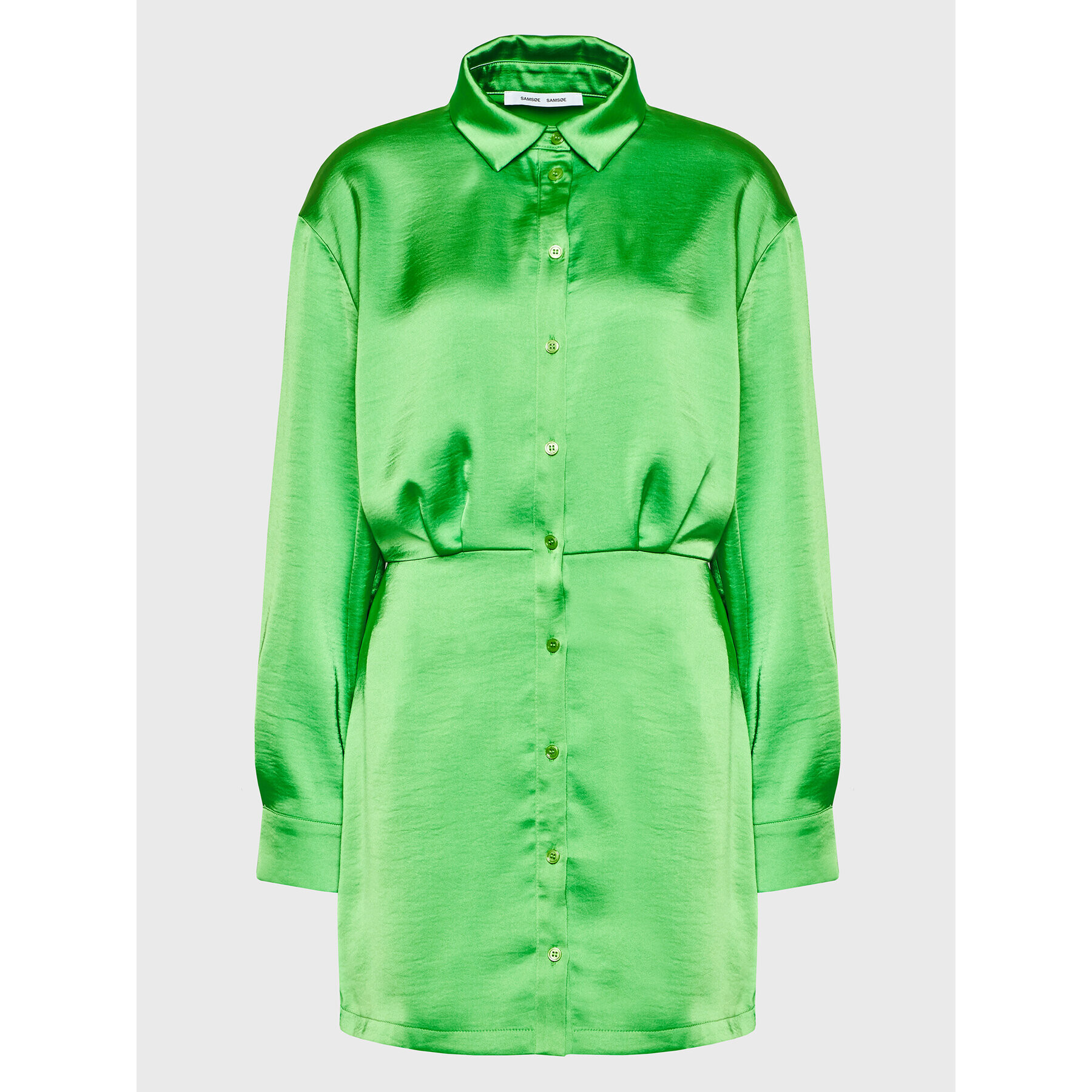 Samsøe Samsøe Rochie tip cămașă Liza F22300193 Verde Regular Fit - Pled.ro