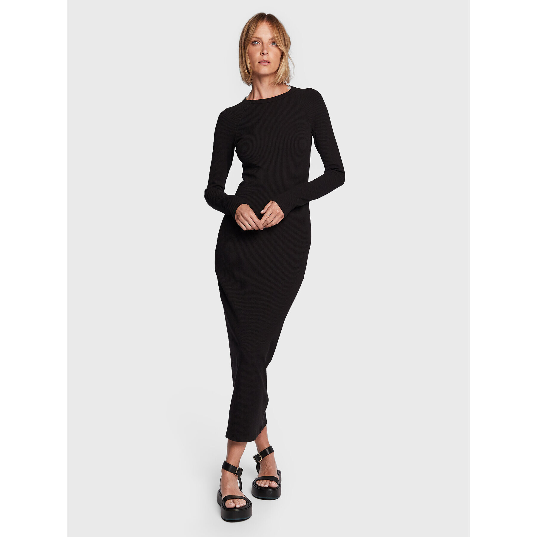 Samsøe Samsøe Rochie tricotată Helene F22400003 Negru Regular Fit - Pled.ro