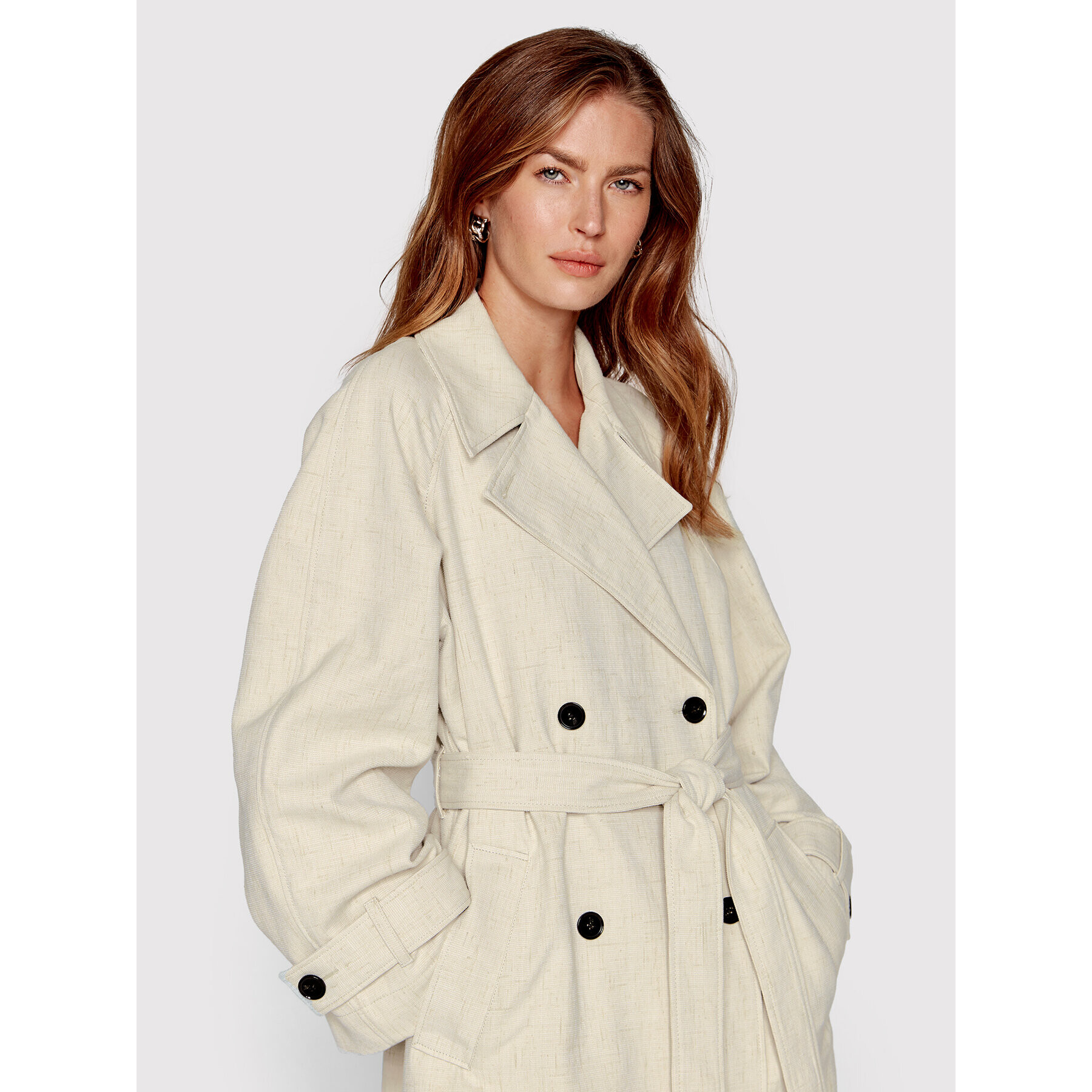 Samsøe Samsøe Trench Belle F22200005 Bej Regular Fit - Pled.ro