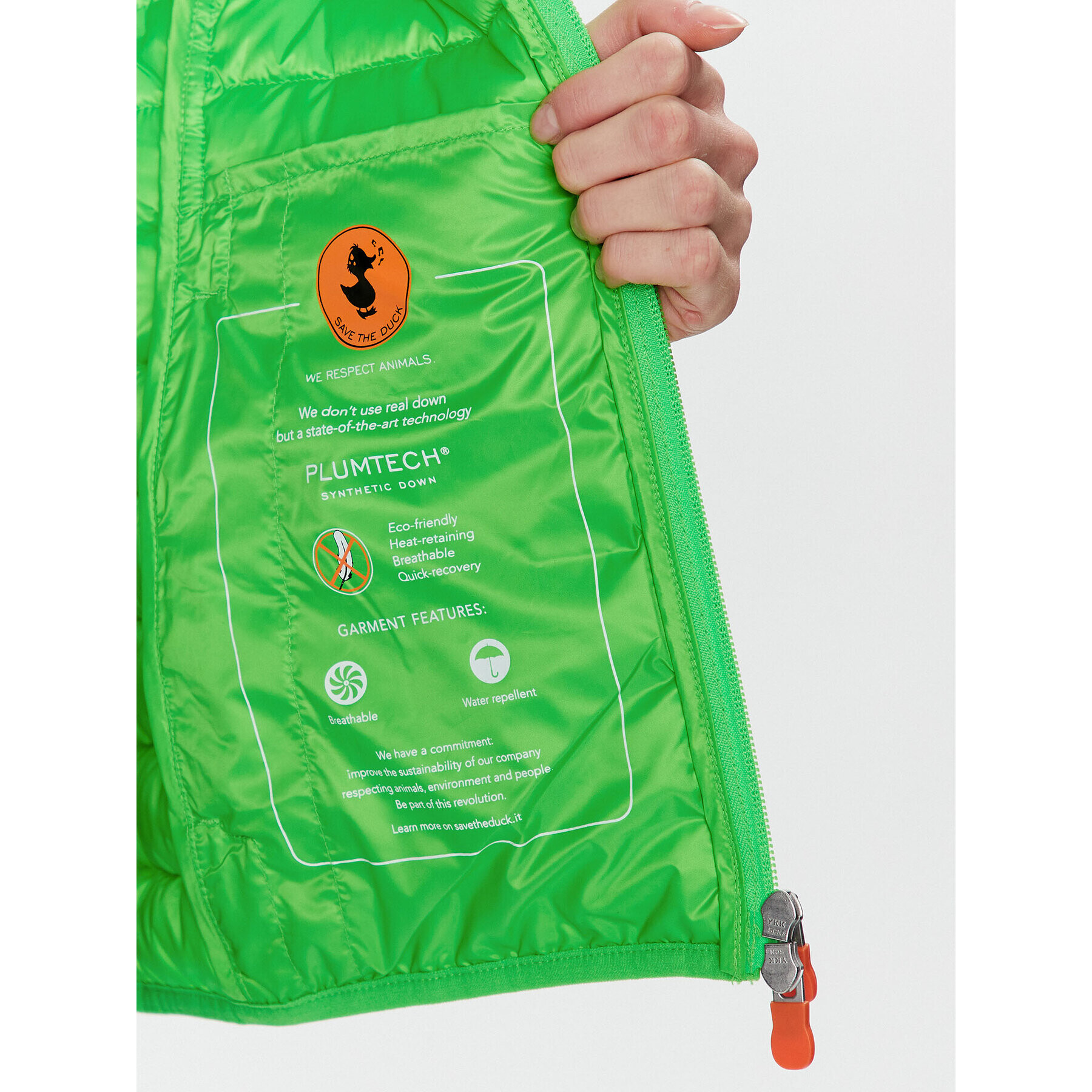 Save The Duck Geacă din puf D33620W FLUO16 Verde Regular Fit - Pled.ro