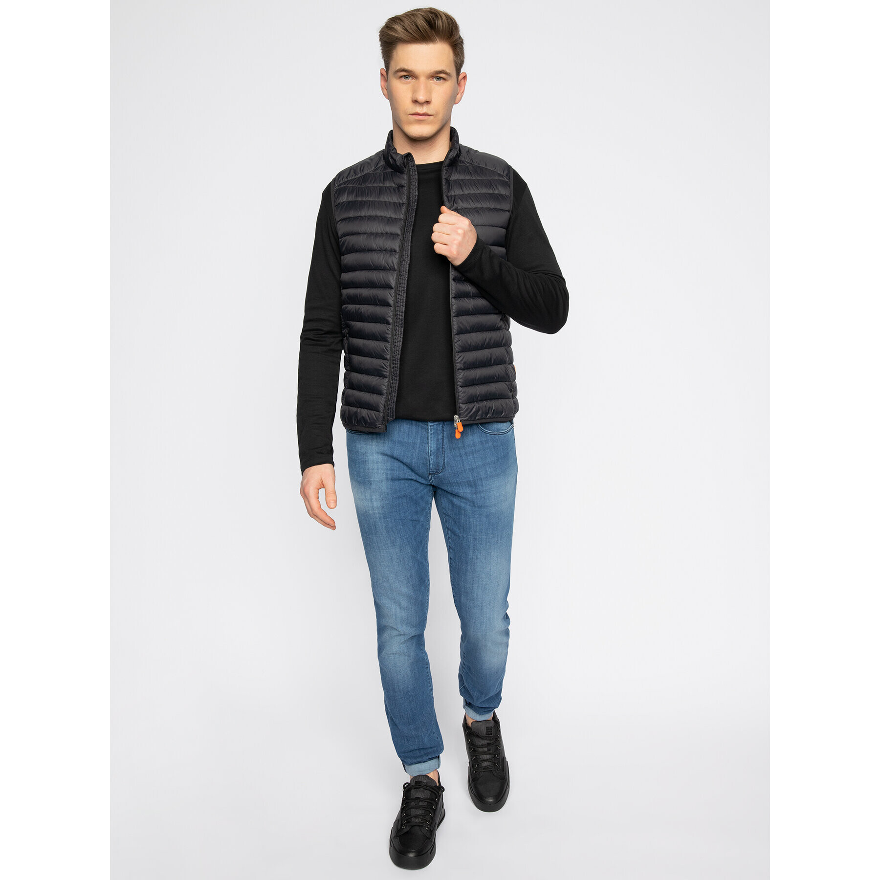 Save The Duck Vestă D8241M GIGAX Negru Regular Fit - Pled.ro