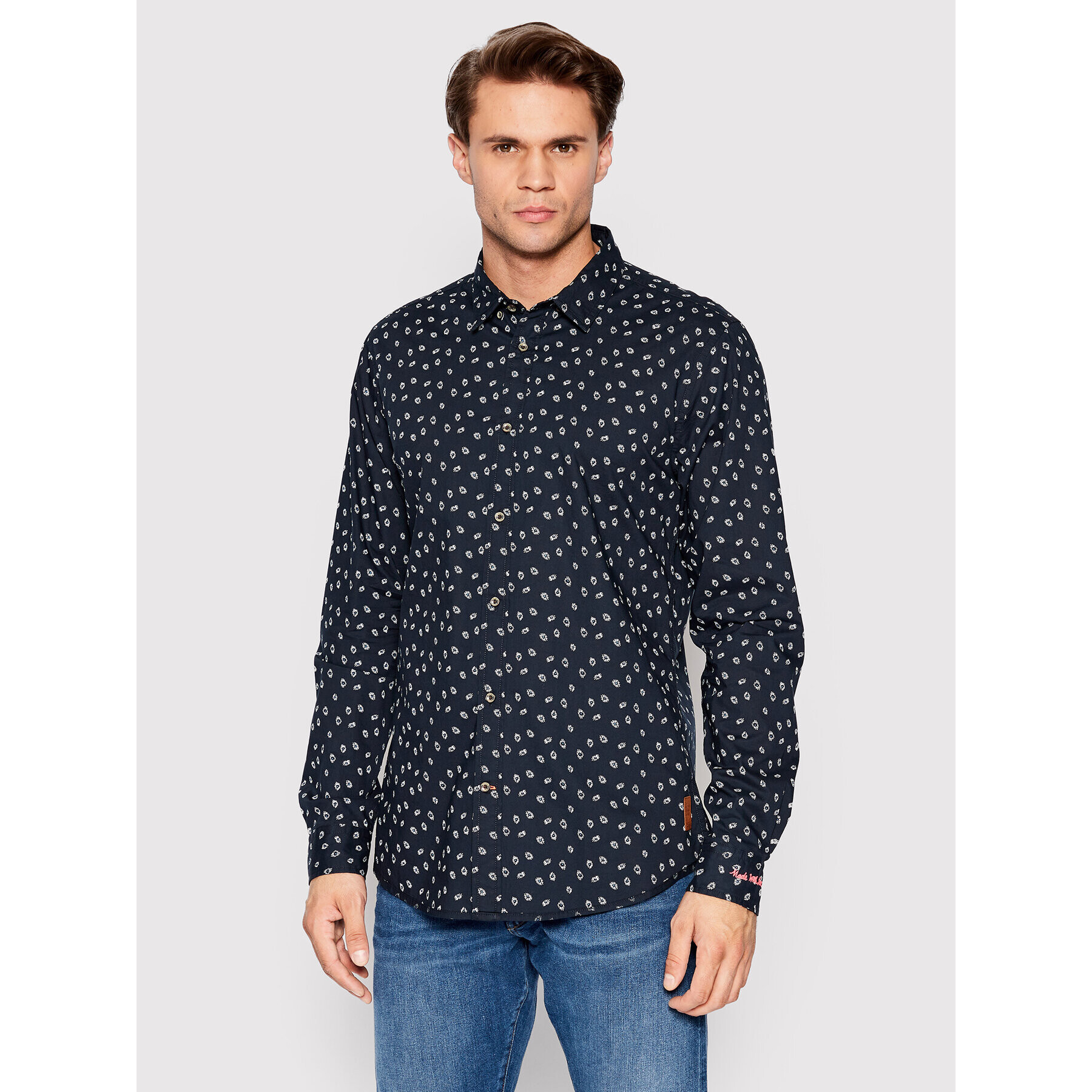 Scotch & Soda Cămașă 167265 Bleumarin Slim Fit - Pled.ro