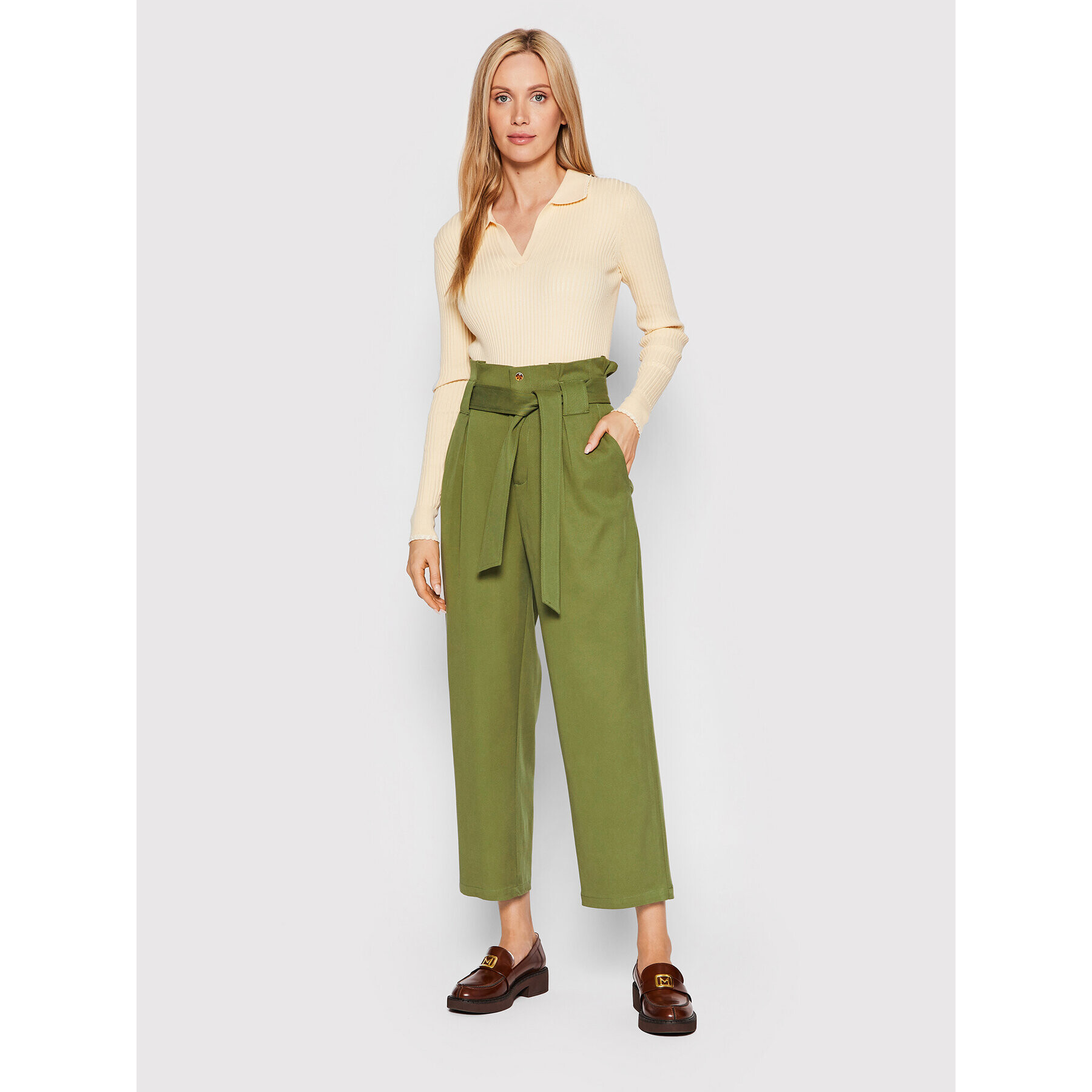 Scotch & Soda Pantaloni din material 167838 Verde Straight Leg - Pled.ro