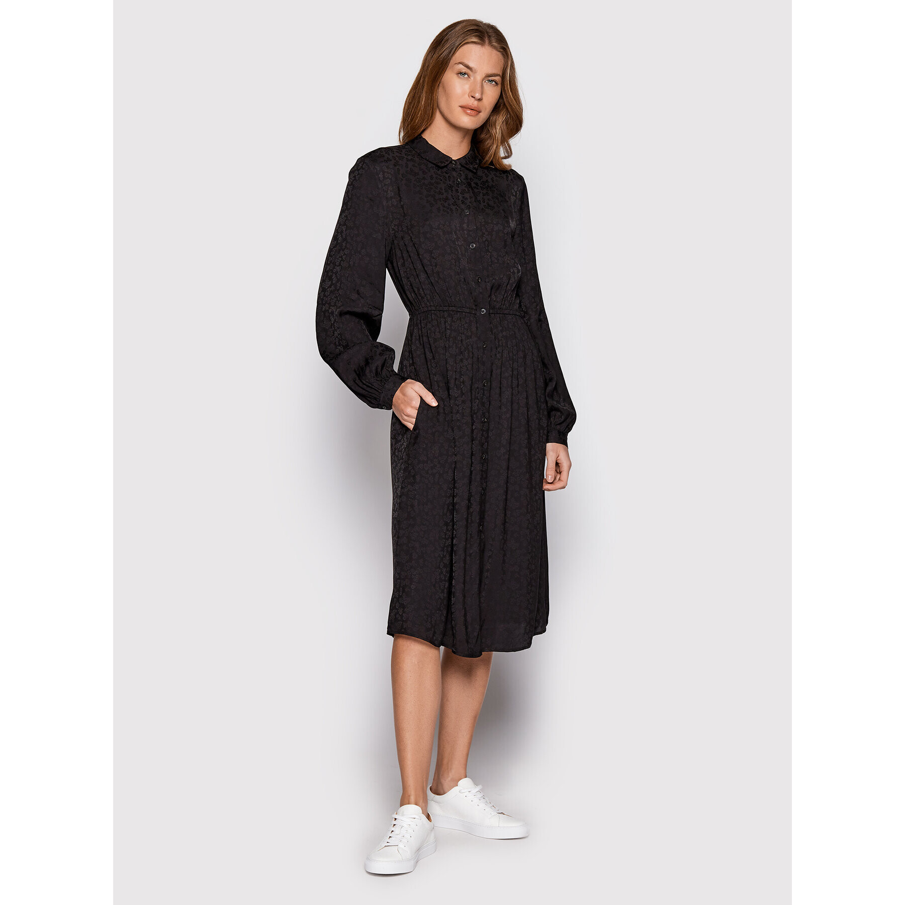 Scotch & Soda Rochie tip cămașă 168674 Negru Relaxed Fit - Pled.ro