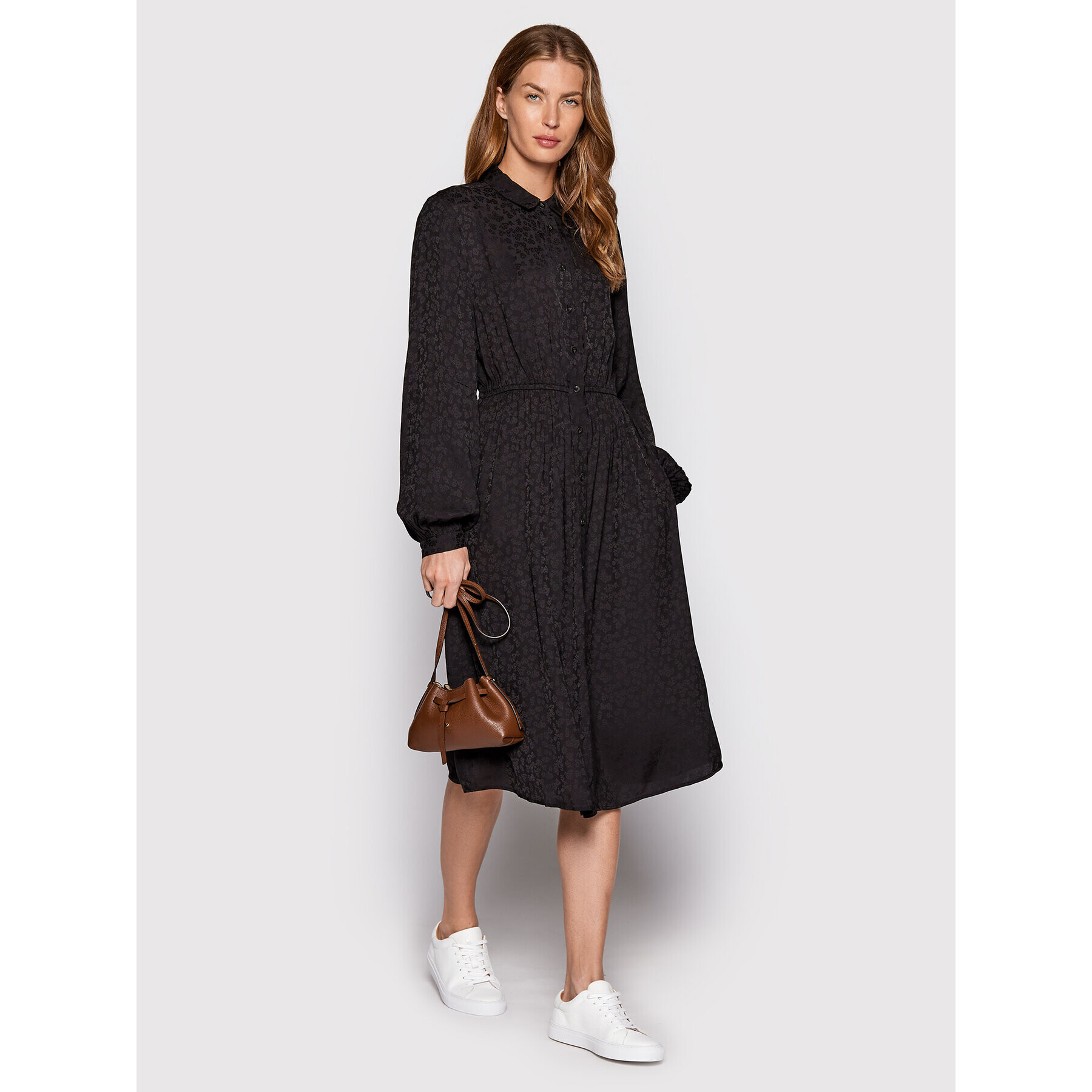 Scotch & Soda Rochie tip cămașă 168674 Negru Relaxed Fit - Pled.ro