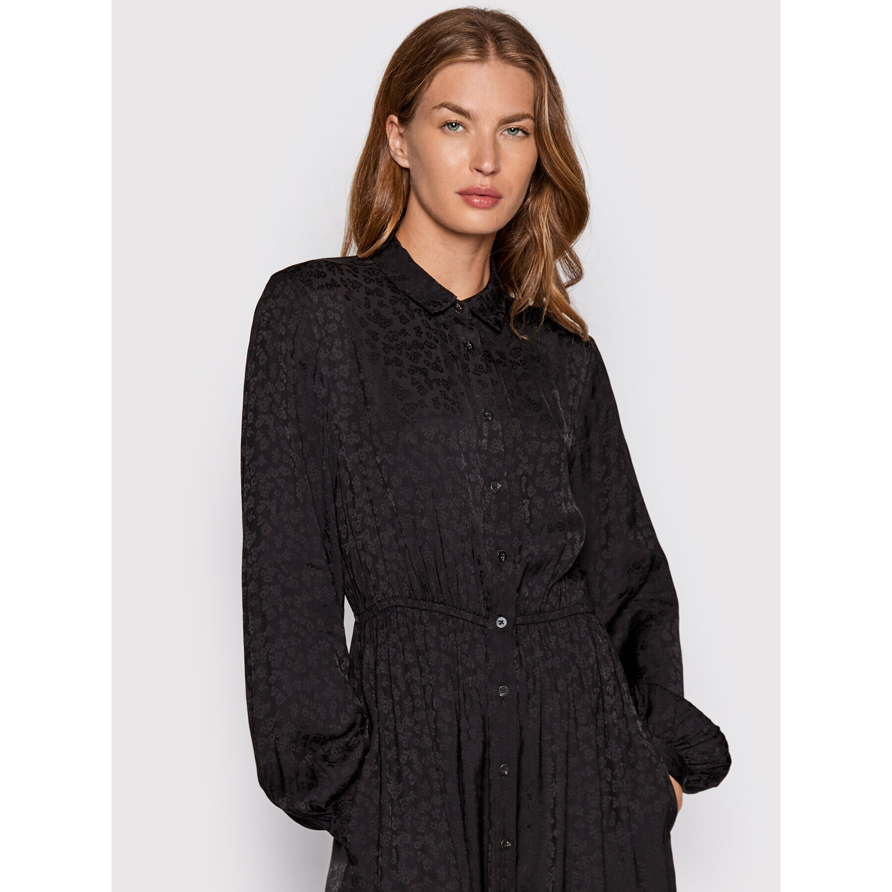 Scotch & Soda Rochie tip cămașă 168674 Negru Relaxed Fit - Pled.ro