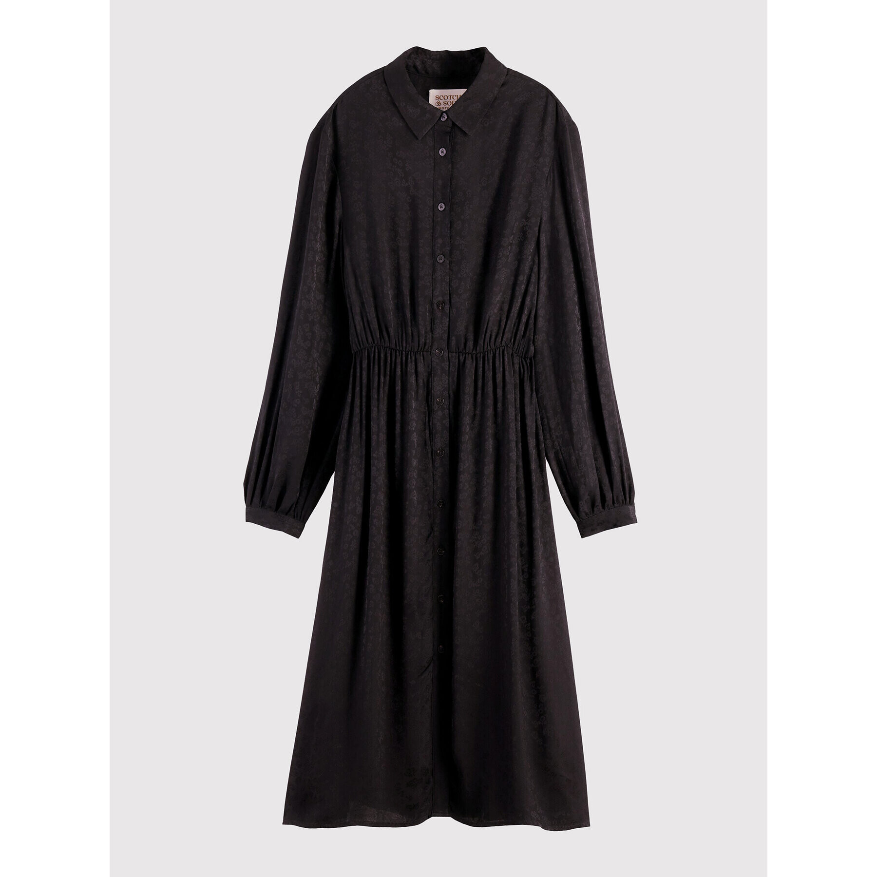 Scotch & Soda Rochie tip cămașă 168674 Negru Relaxed Fit - Pled.ro