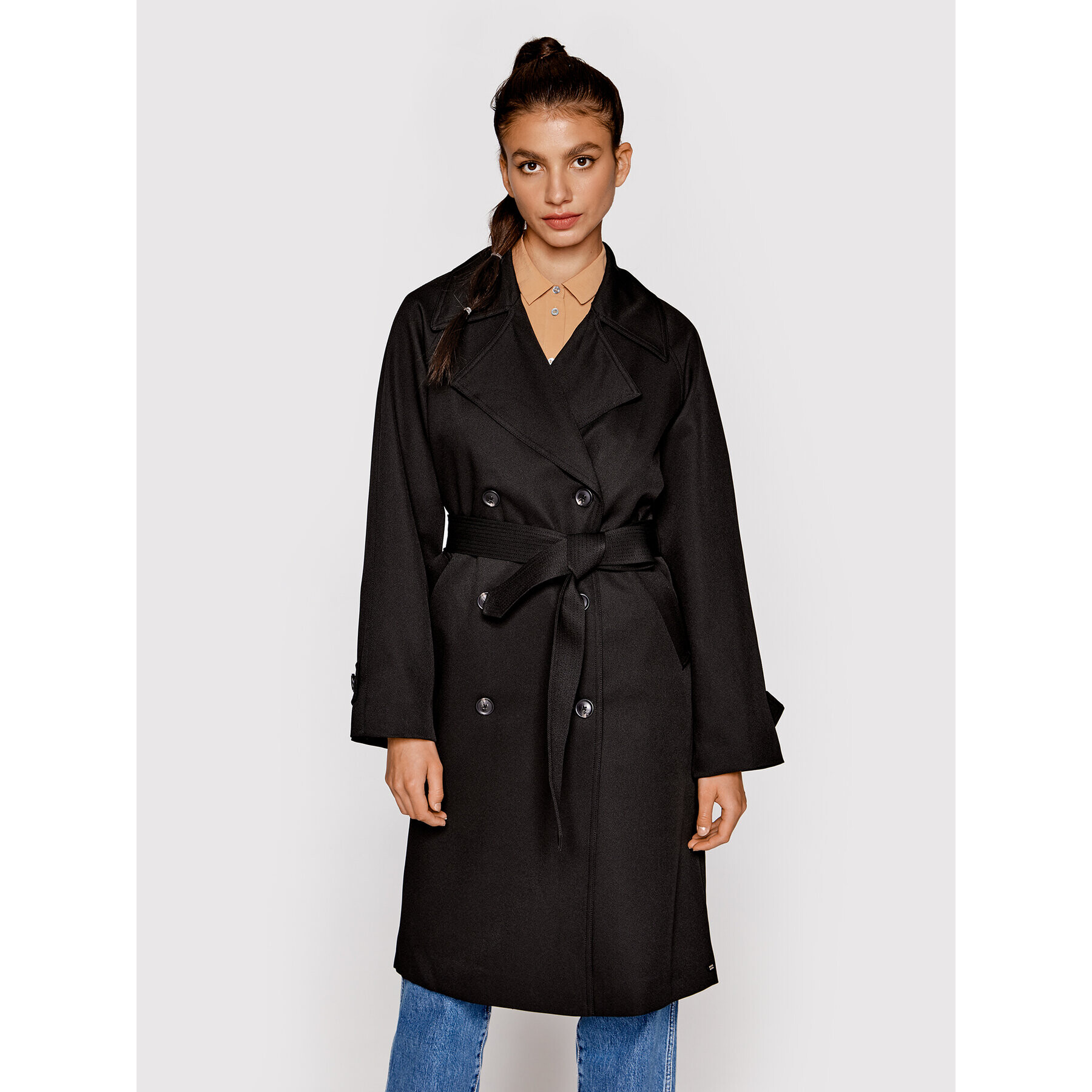 Scotch & Soda Trench 167010 Negru Regular Fit - Pled.ro