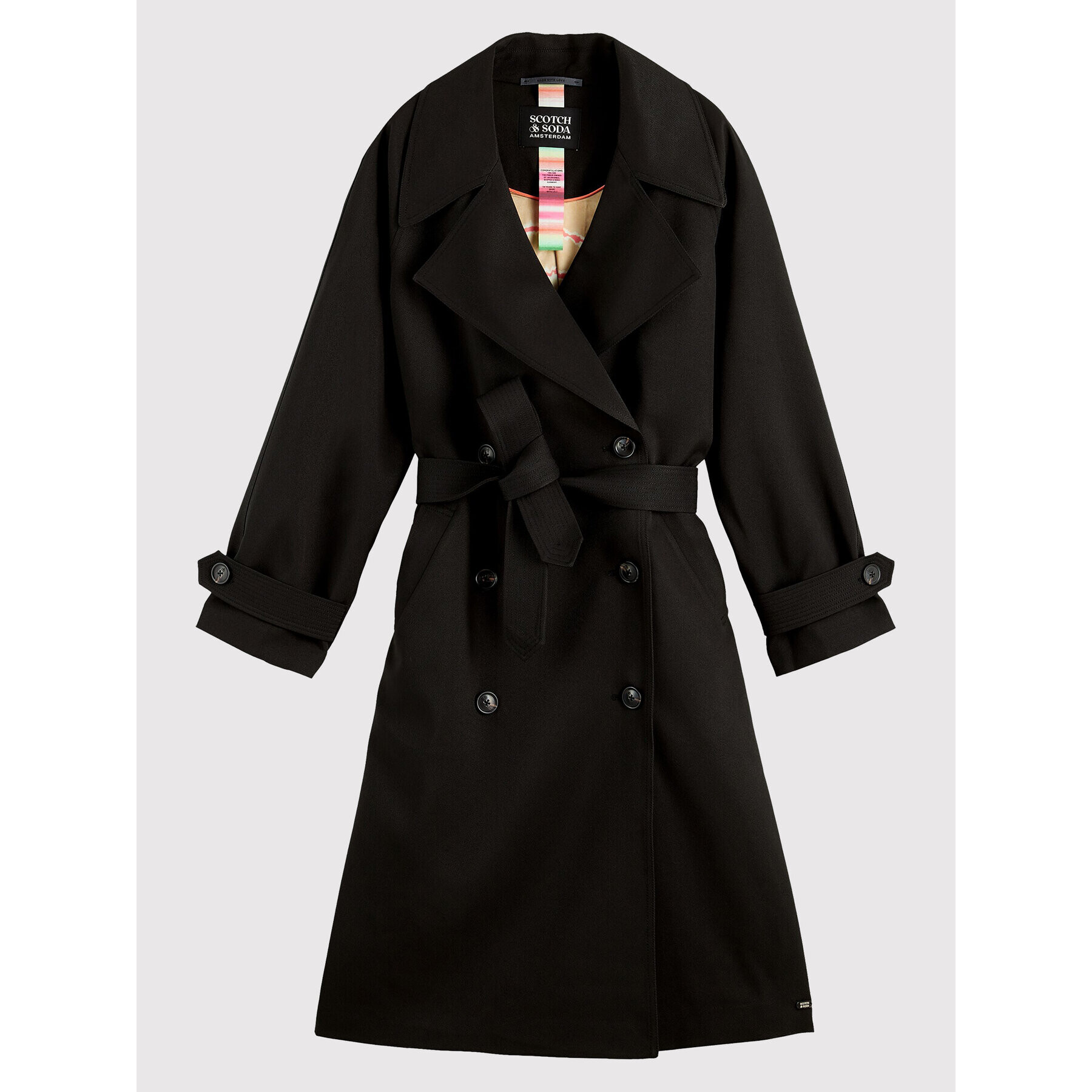 Scotch & Soda Trench 167010 Negru Regular Fit - Pled.ro