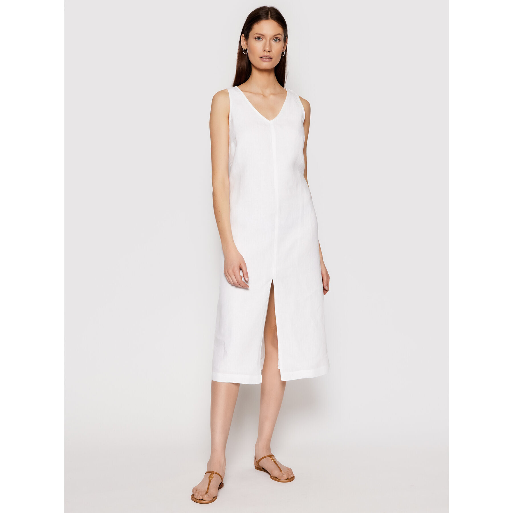 Seafolly Rochie de vară Essential Linen 54361-DR Alb Relaxed Fit - Pled.ro