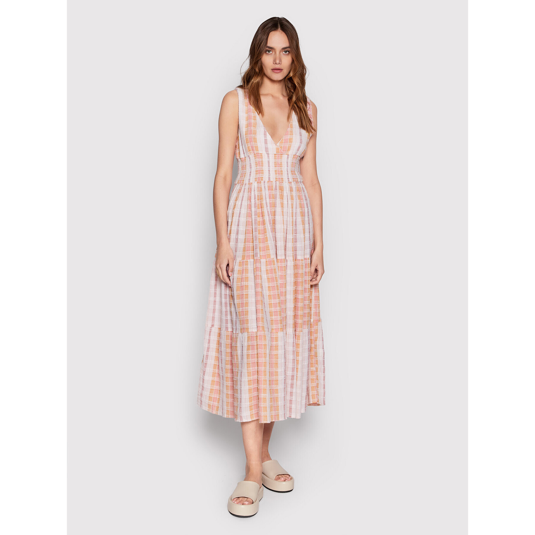 Seafolly Rochie de vară Gingham 54678-DR Roz Regular Fit - Pled.ro