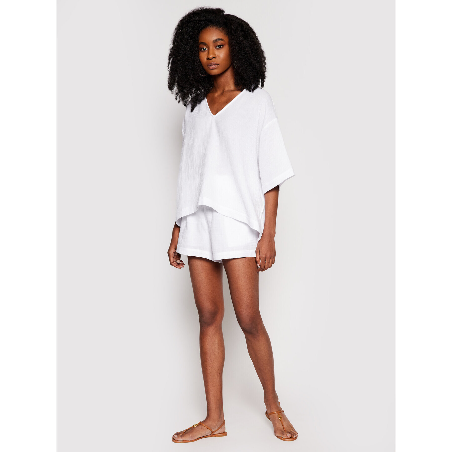 Seafolly Tricou Double Cloth 54257-TO Alb Oversize - Pled.ro