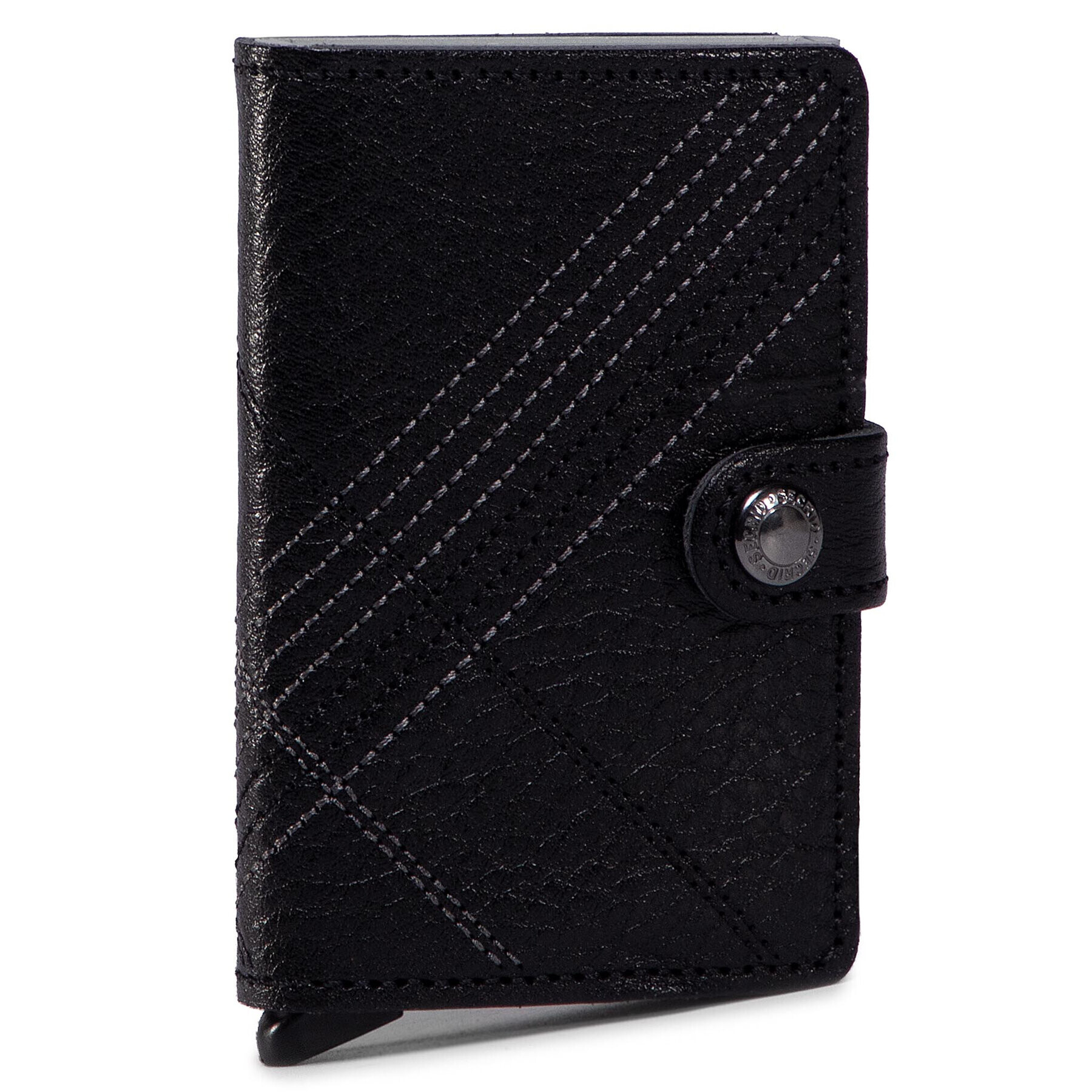 Secrid Portofel Mic pentru Bărbați Miniwallet MSt Stitch Linea Negru - Pled.ro