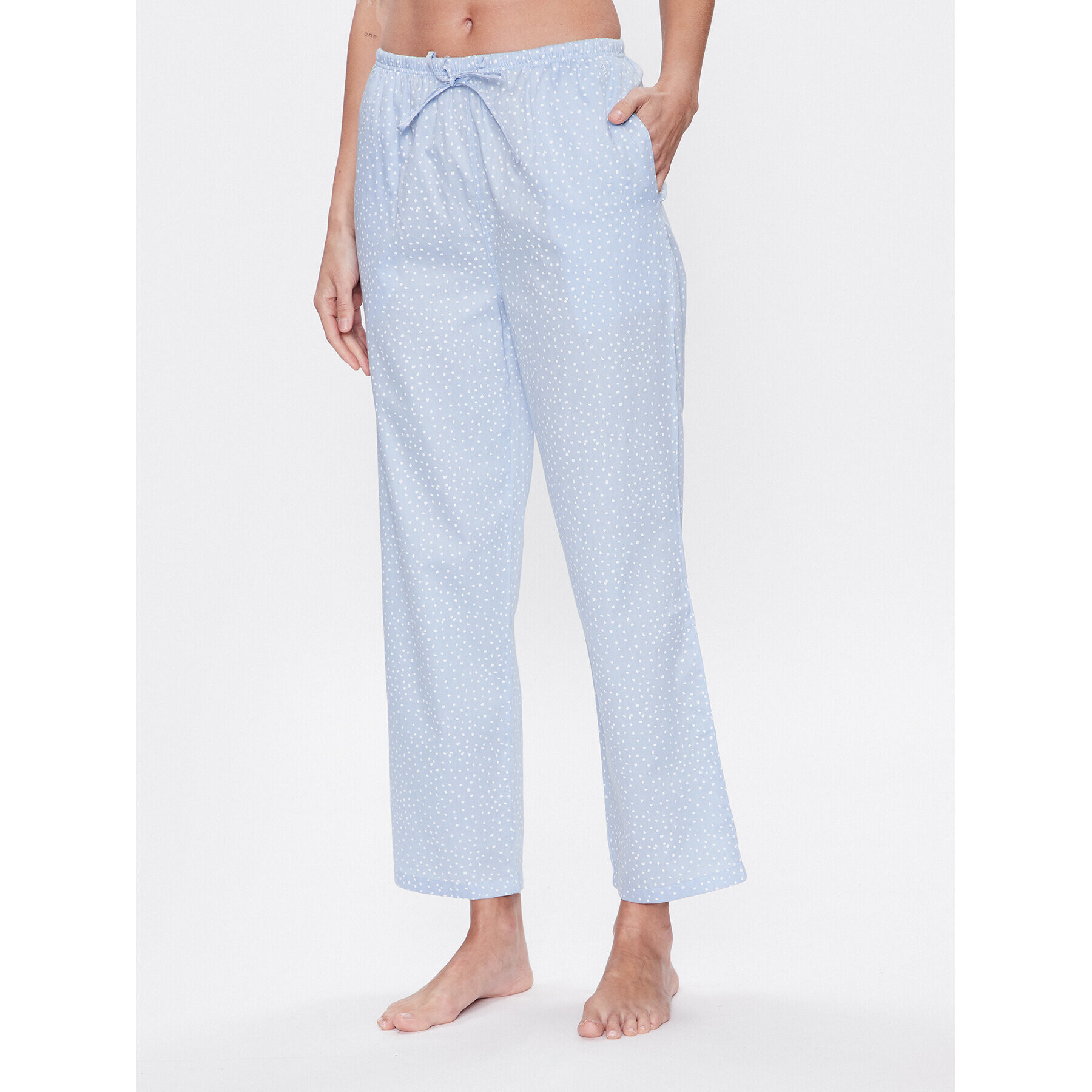 Seidensticker Pantaloni pijama Woven Satin Pajama Pant Albastru Straight Fit - Pled.ro