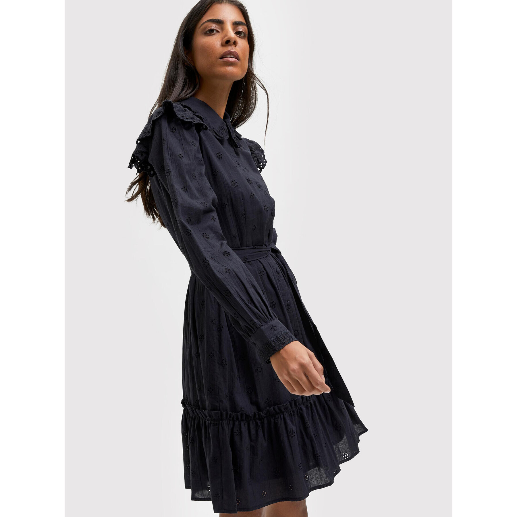 Selected Femme Rochie tip cămașă Brody 16083750 Negru Regular Fit - Pled.ro