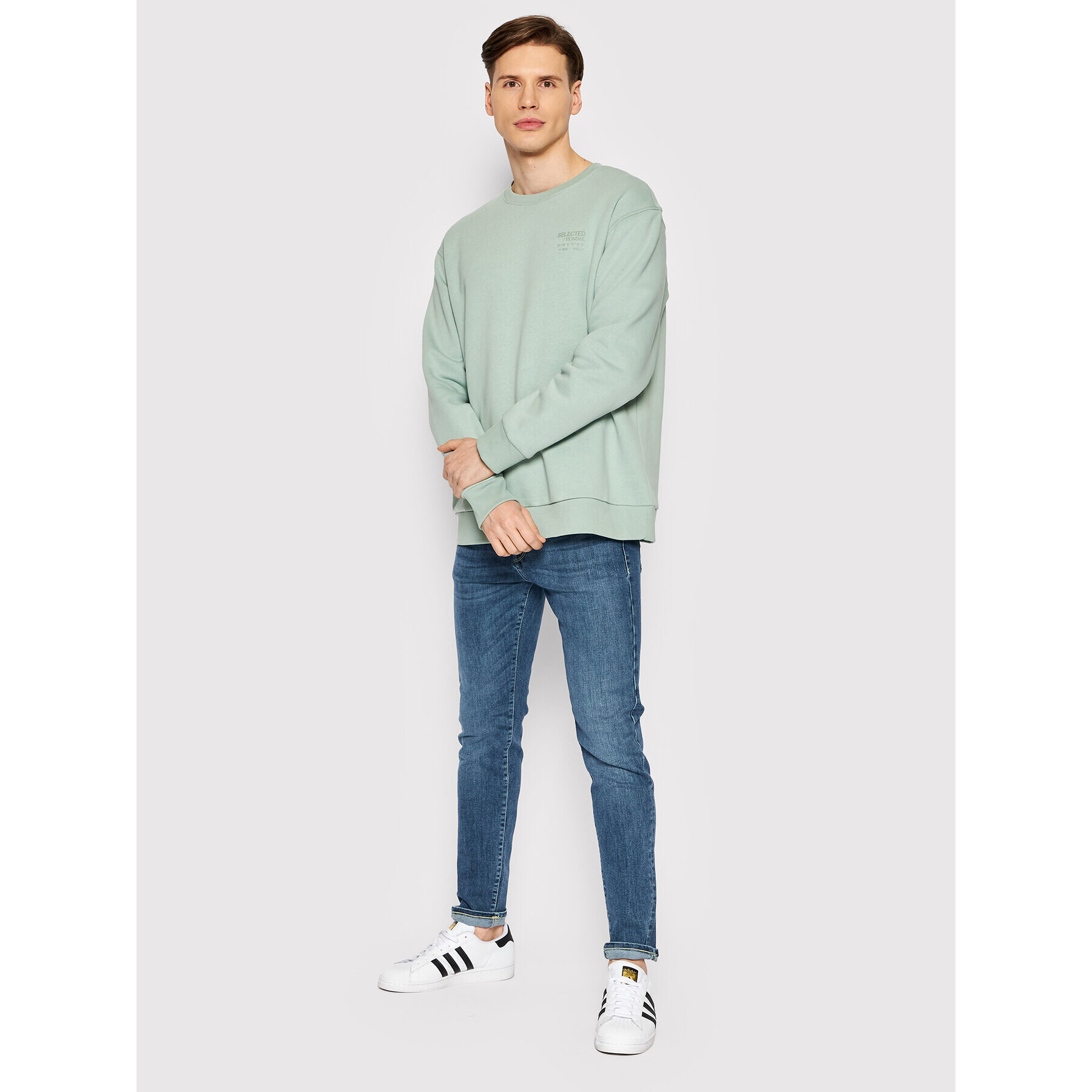 Selected Homme Bluză Arvid 16083387 Verde Loose Fit - Pled.ro