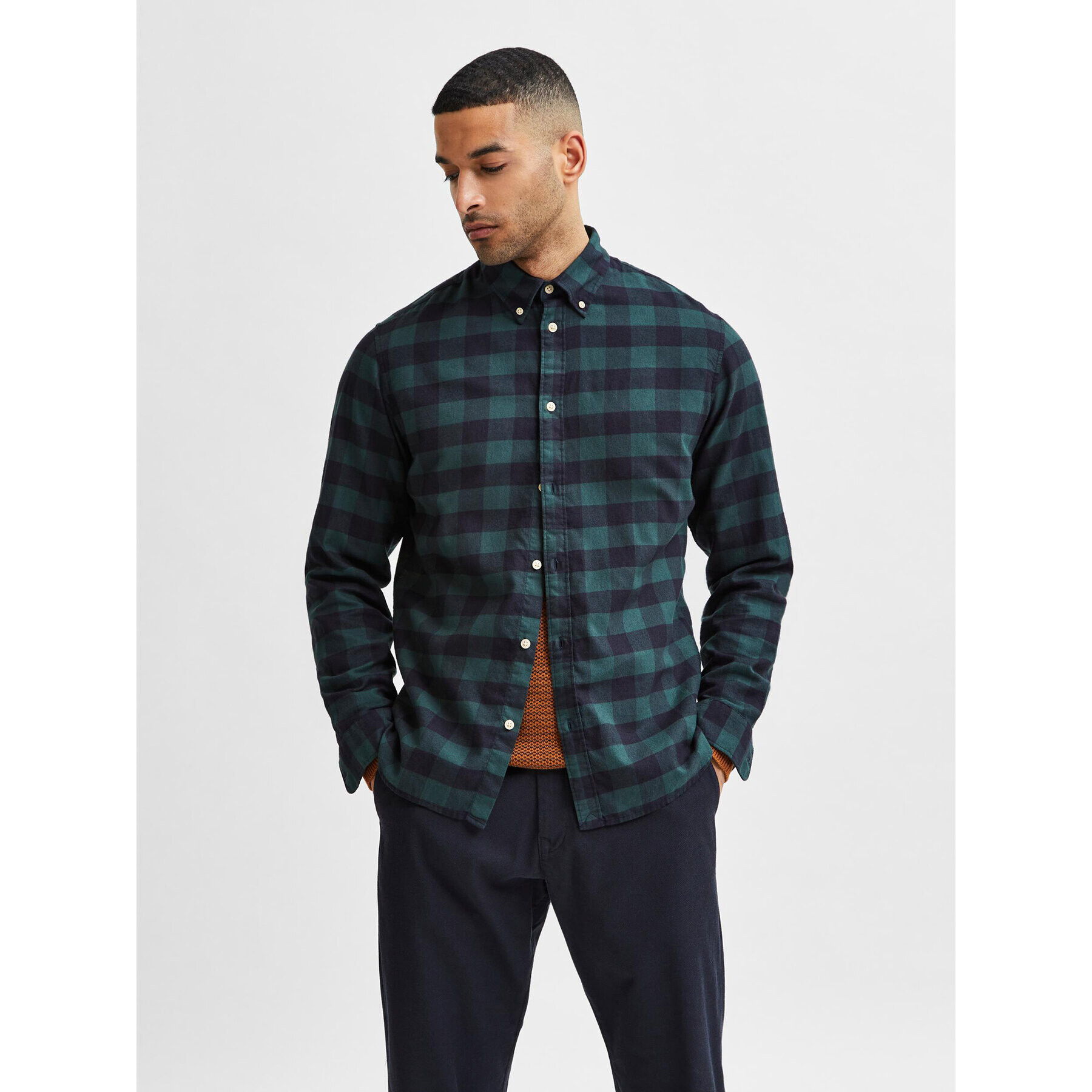 Selected Homme Cămașă 16074464 Verde Slim Fit - Pled.ro