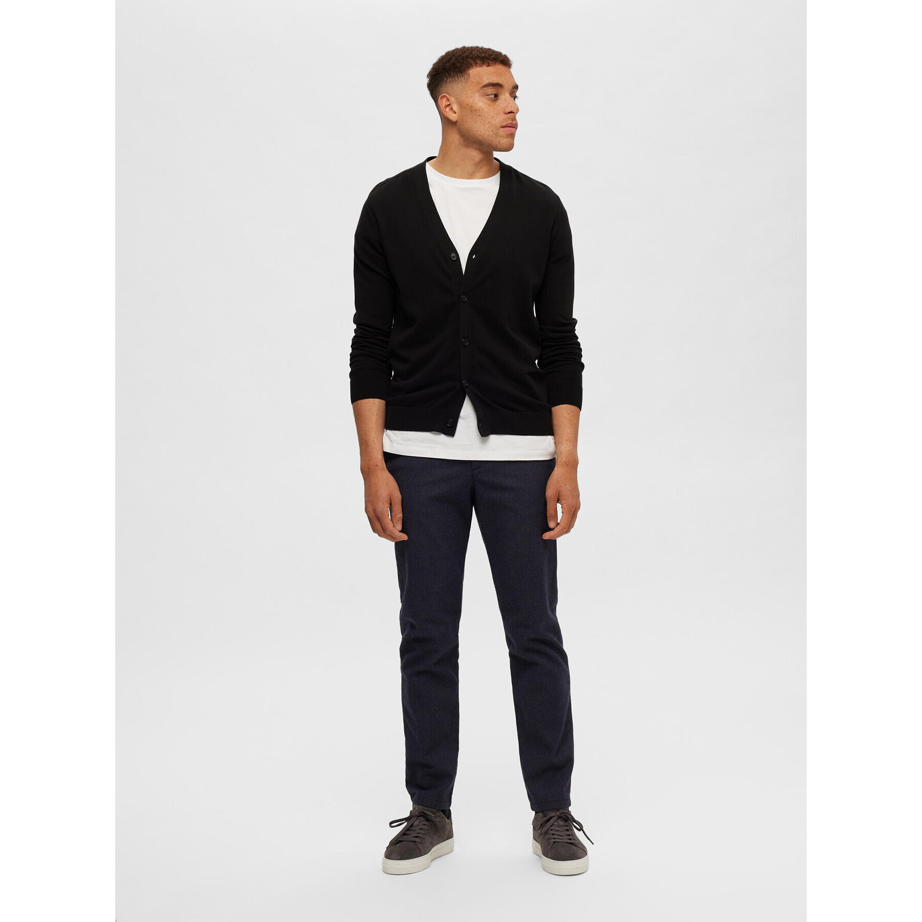 Selected Homme Cardigan Berg 16090146 Negru Regular Fit - Pled.ro