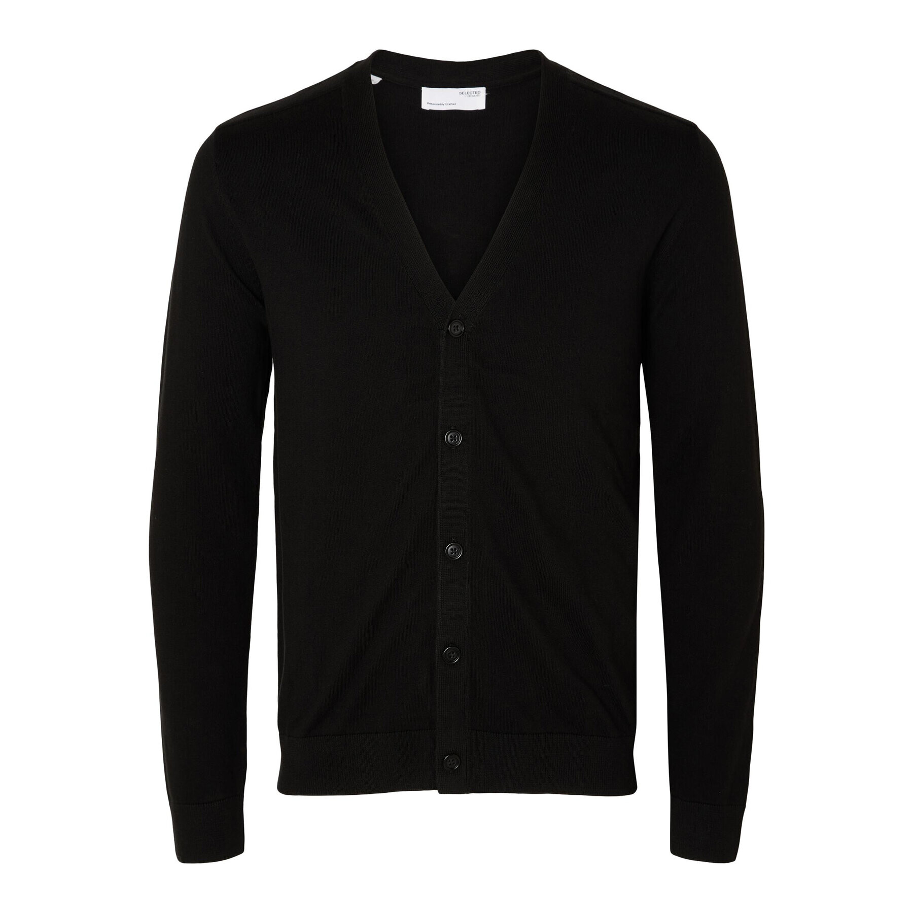 Selected Homme Cardigan Berg 16090146 Negru Regular Fit - Pled.ro