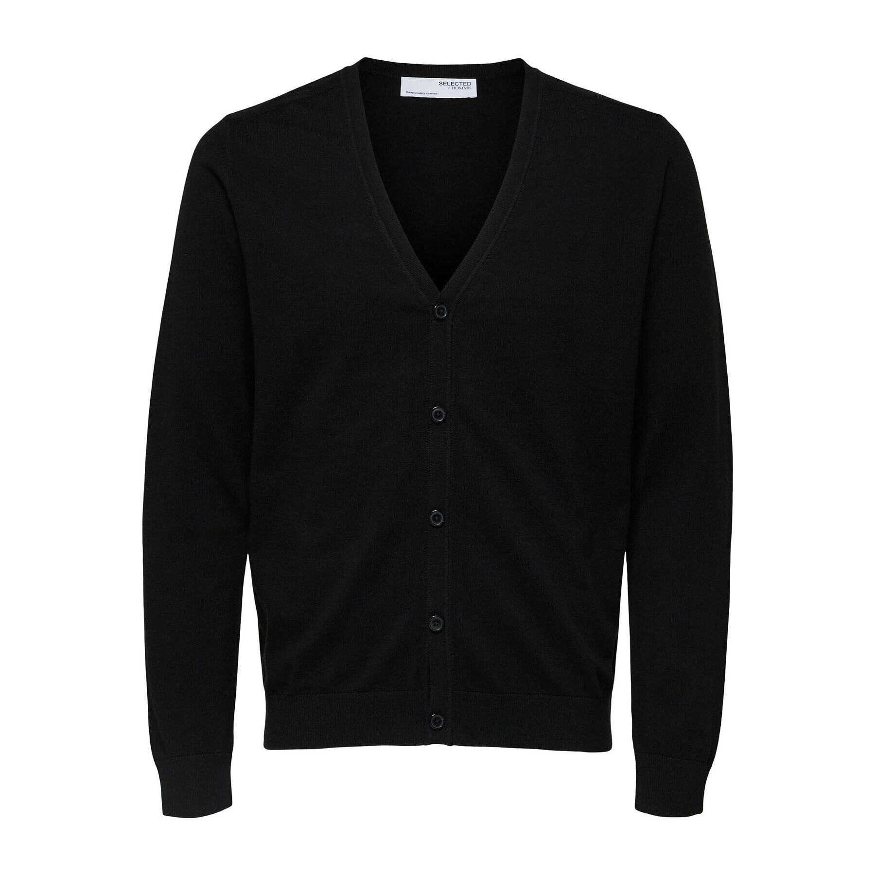 Selected Homme Cardigan Berg 16079571 Negru Regular Fit - Pled.ro