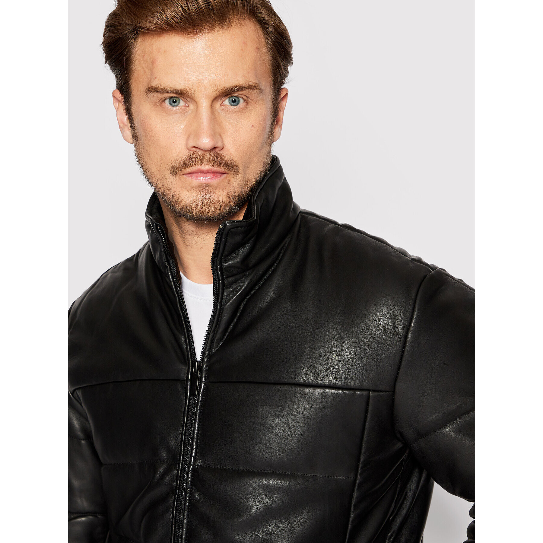 Selected Homme Geacă de piele Skyark 16085733 Negru Regular Fit - Pled.ro