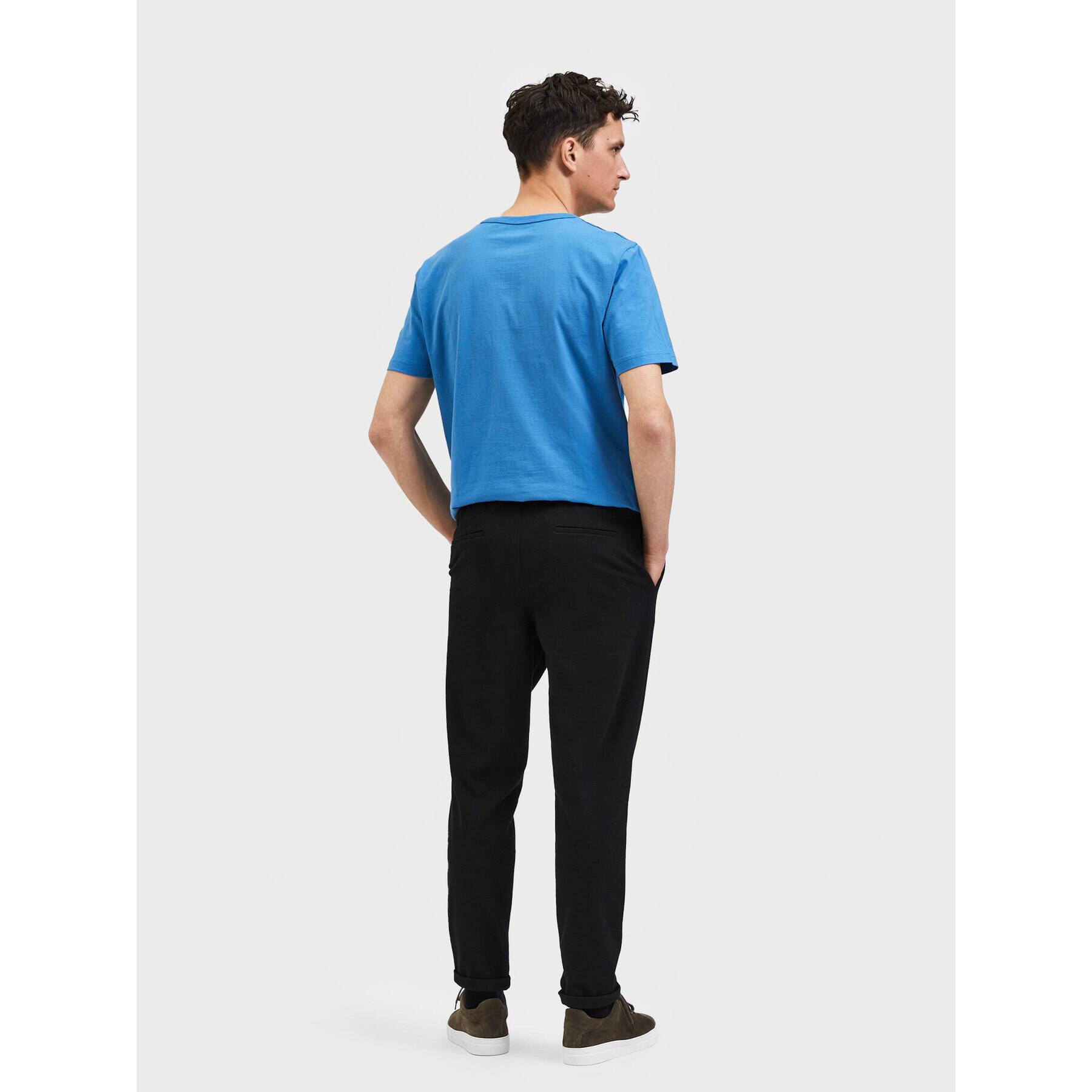 Selected Homme Pantaloni din material Selby 16085172 Negru Slim Tapered Fit - Pled.ro