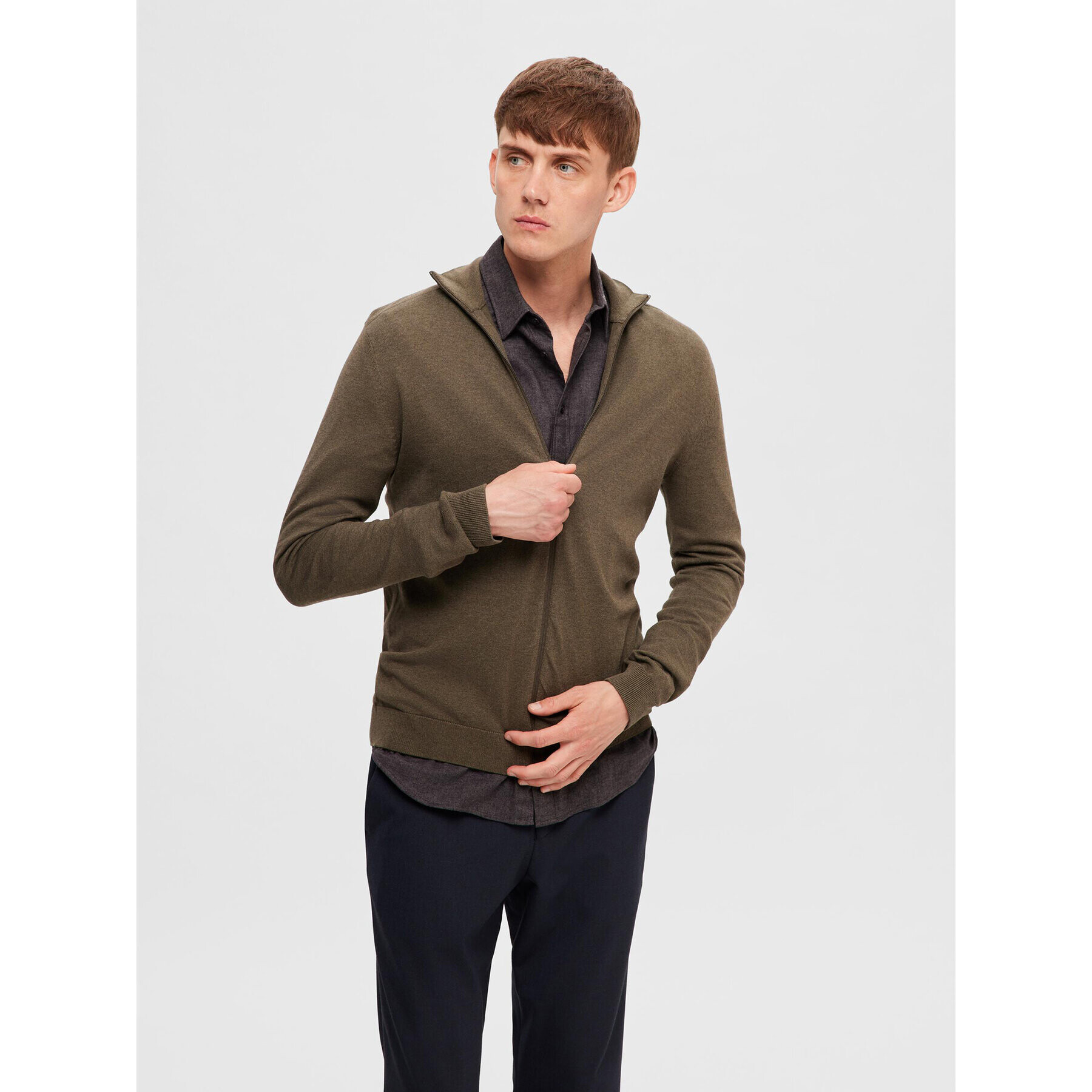 Selected Homme Pulover 16074688 Verde Regular Fit - Pled.ro