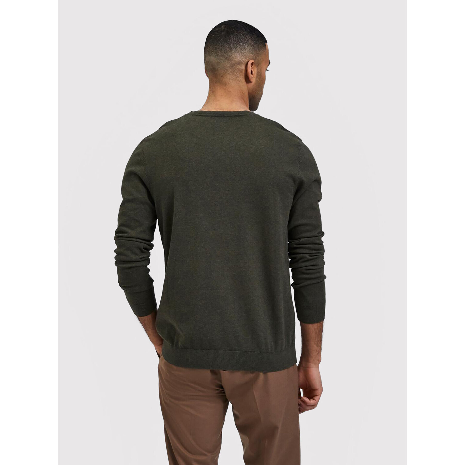 Selected Homme Pulover Berg 16074682 Verde Regular Fit - Pled.ro