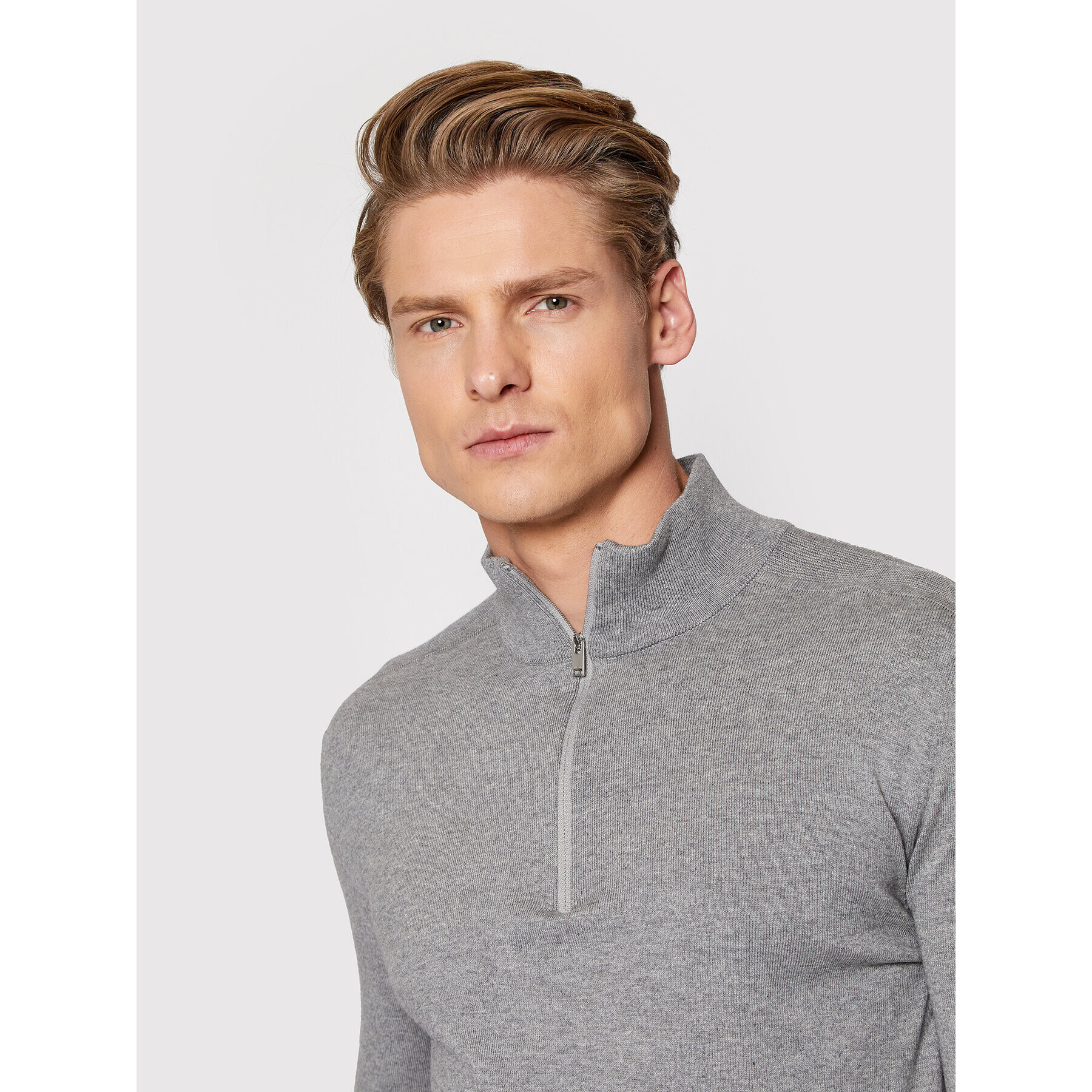 Selected Homme Pulover Berg 16074687 Gri Regular Fit - Pled.ro