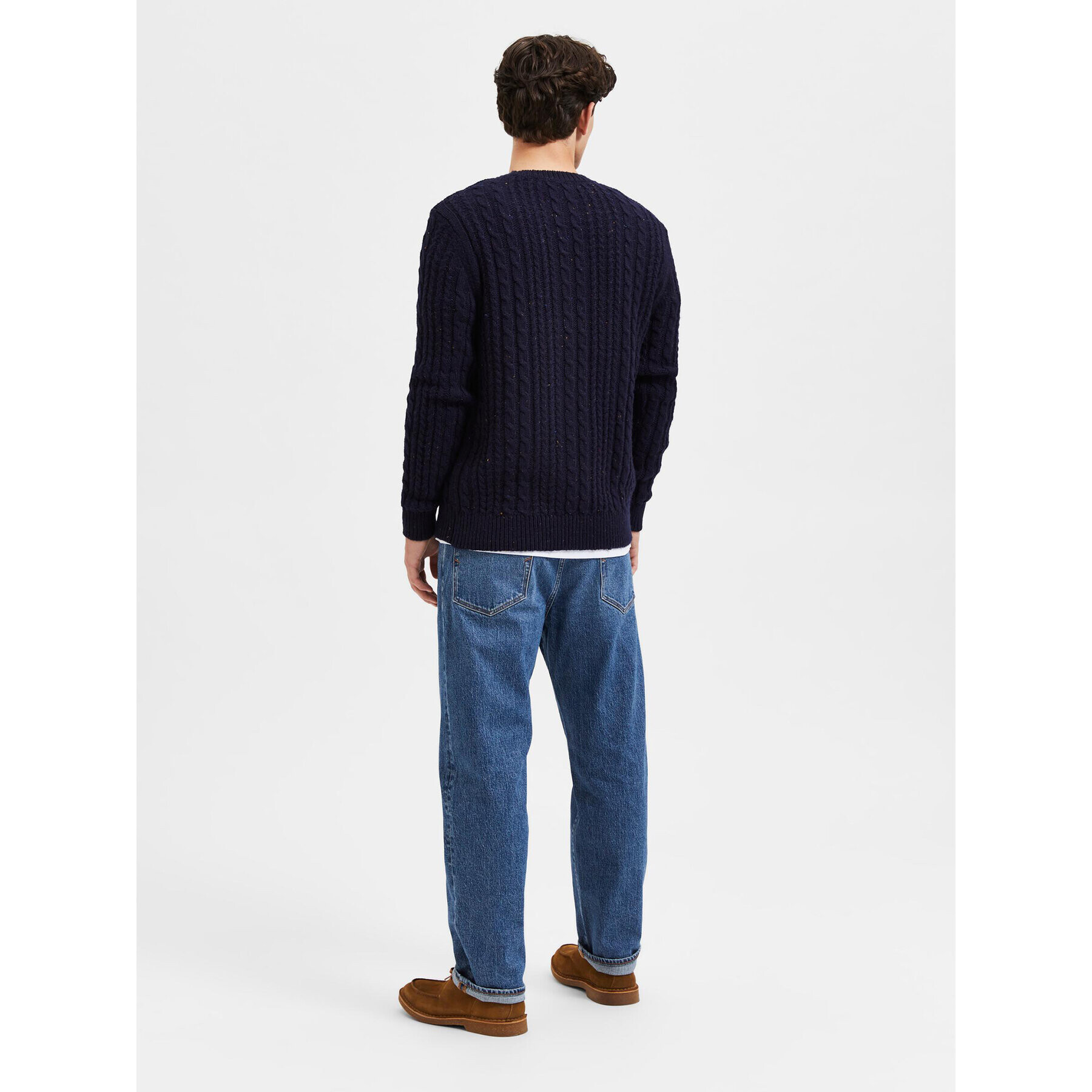 Selected Homme Pulover Henry 16086685 Bleumarin Relaxed Fit - Pled.ro