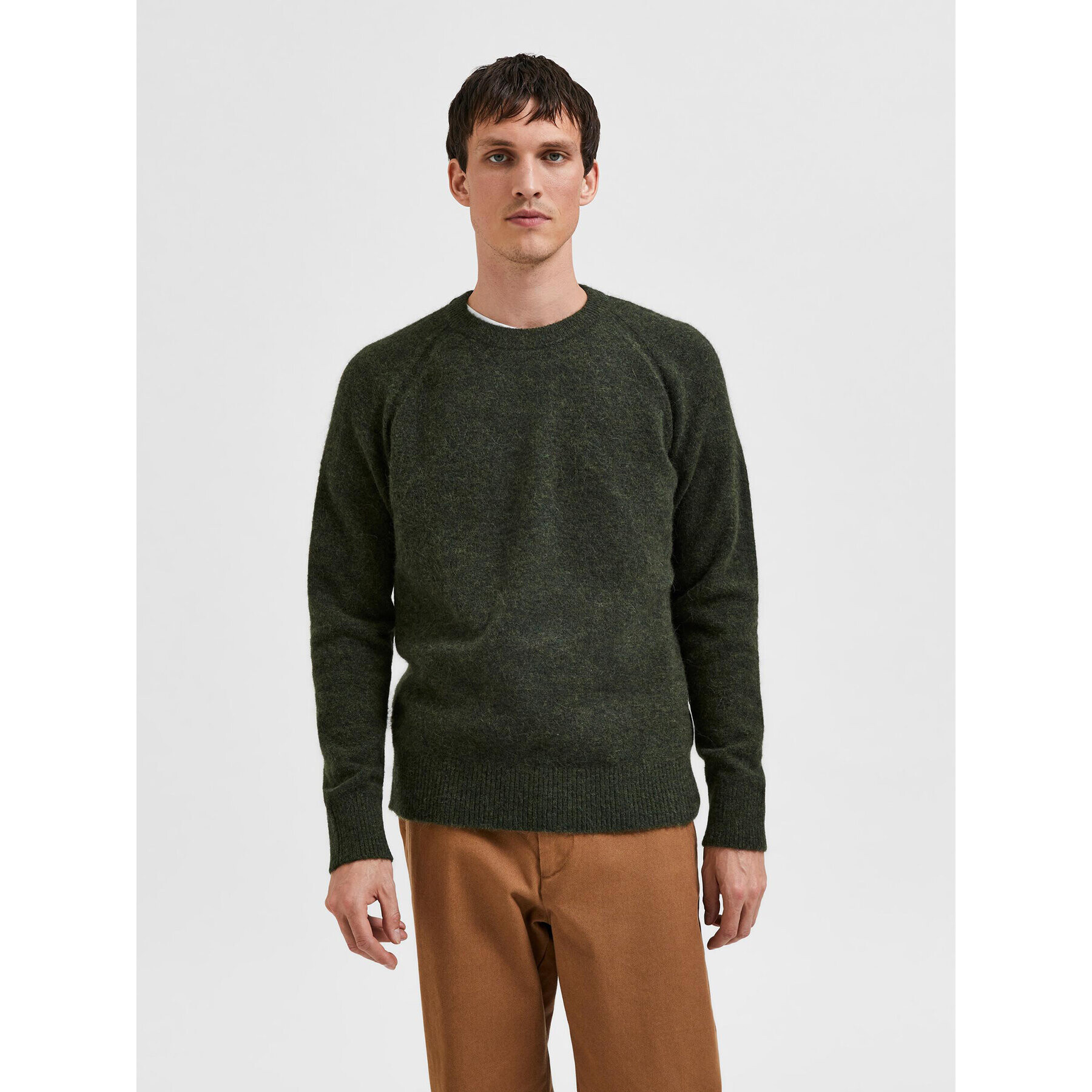 Selected Homme Pulover Rai 16086699 Verde Regular Fit - Pled.ro