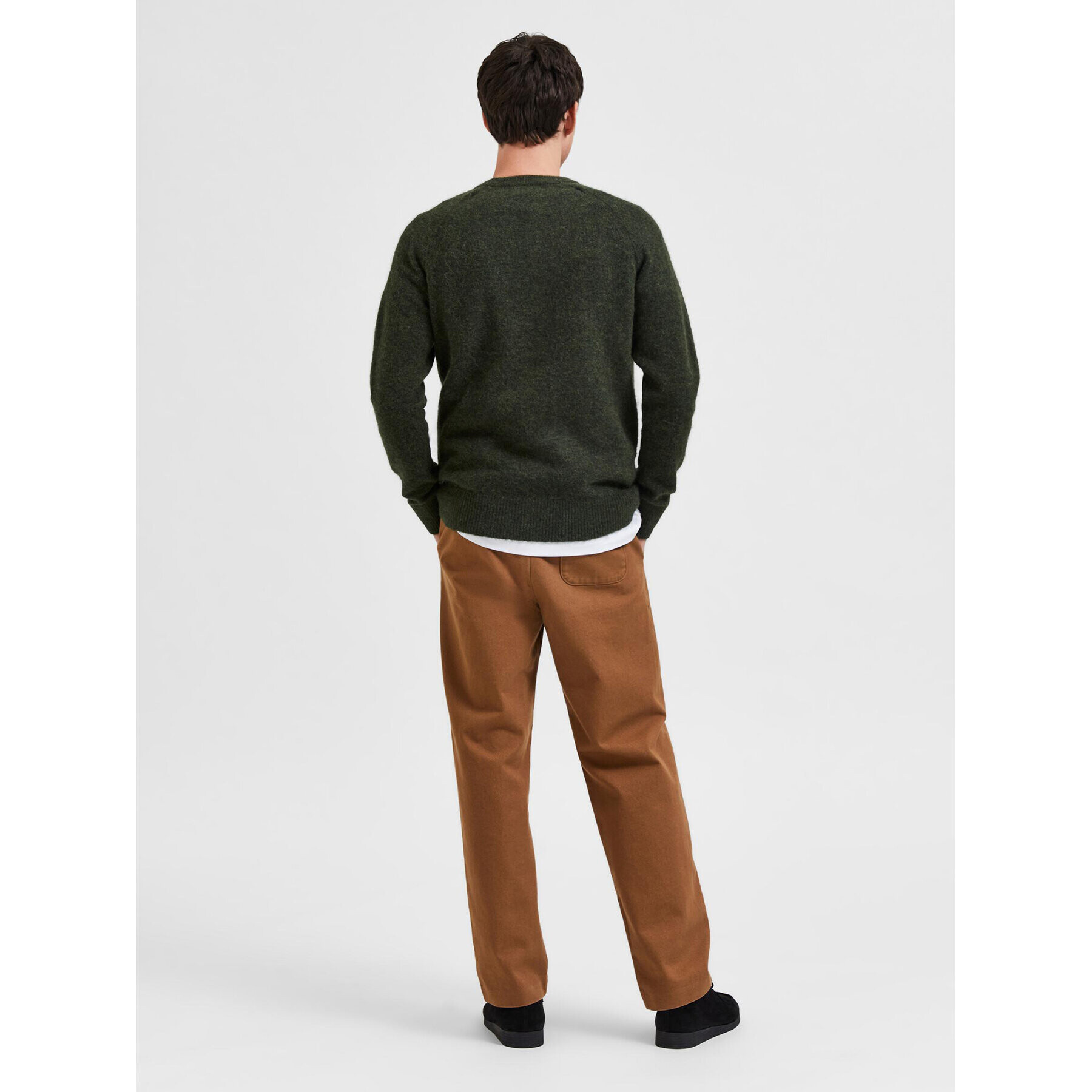 Selected Homme Pulover Rai 16086699 Verde Regular Fit - Pled.ro