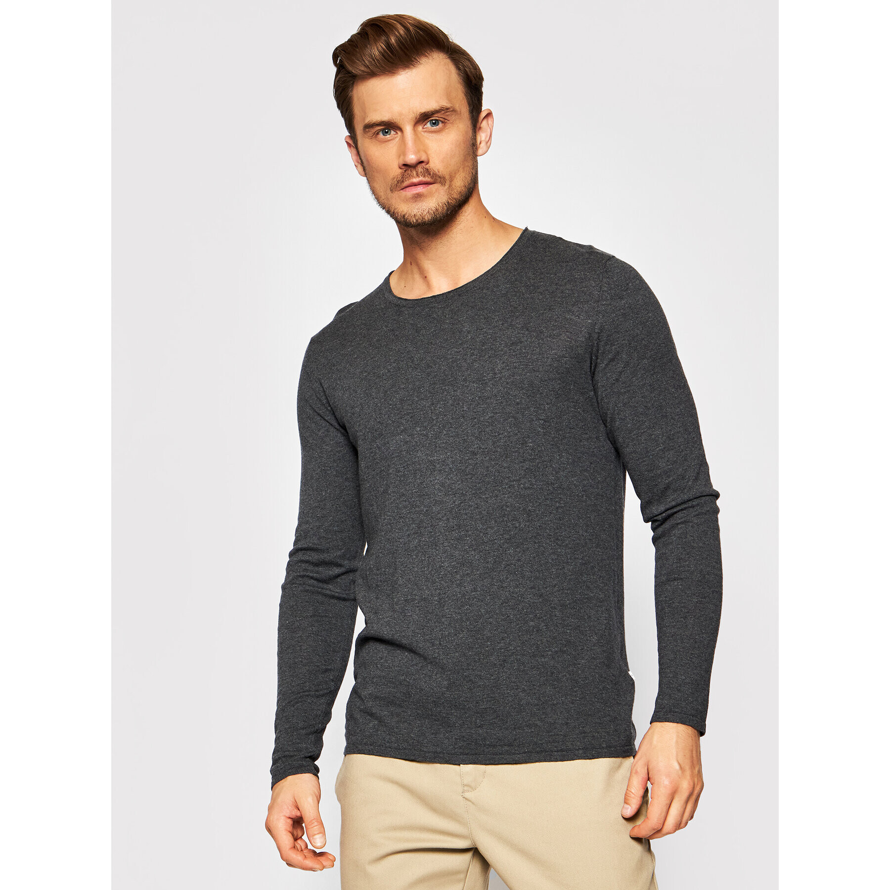 Selected Homme Pulover Rome 16079774 Gri Regular Fit - Pled.ro