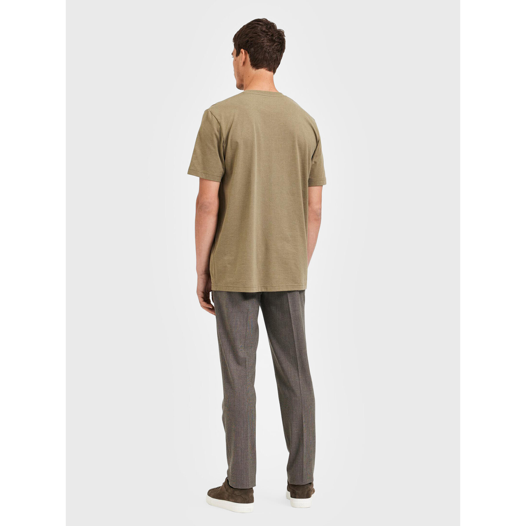 Selected Homme Tricou Armin 16085666 Verde Slim Fit - Pled.ro