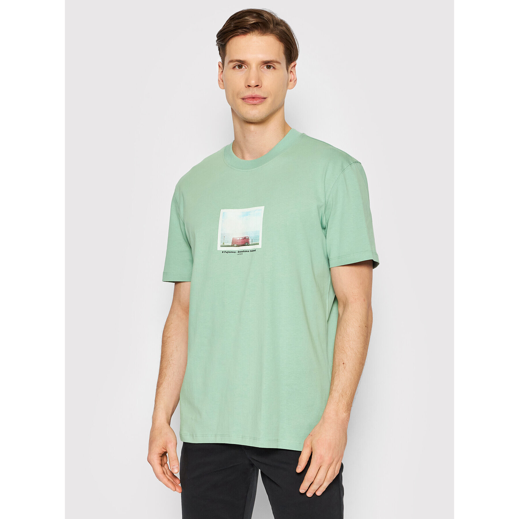 Selected Homme Tricou Denton 16083430 Verde Relaxed Fit - Pled.ro