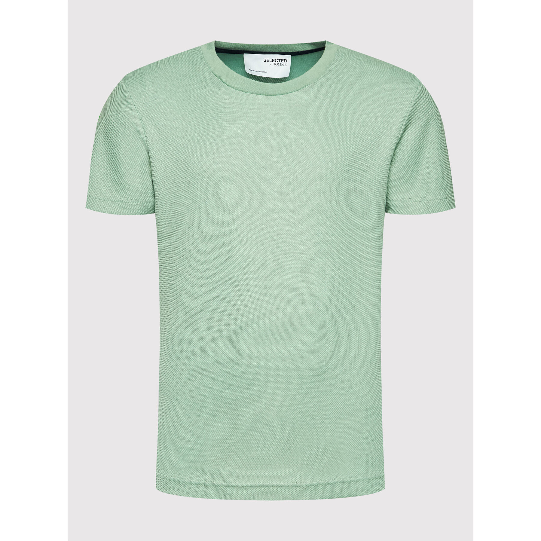 Selected Homme Tricou Eshan 16084630 Verde Regular Fit - Pled.ro