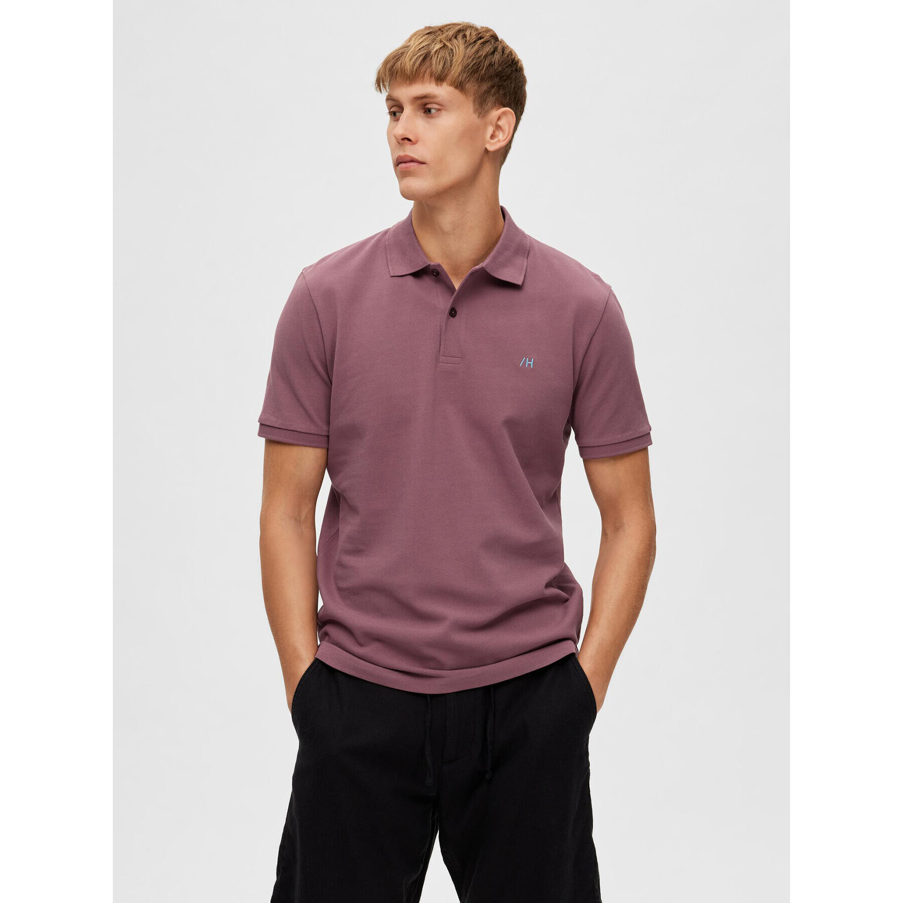 Selected Homme Tricou polo 16087839 Vișiniu Regular Fit - Pled.ro