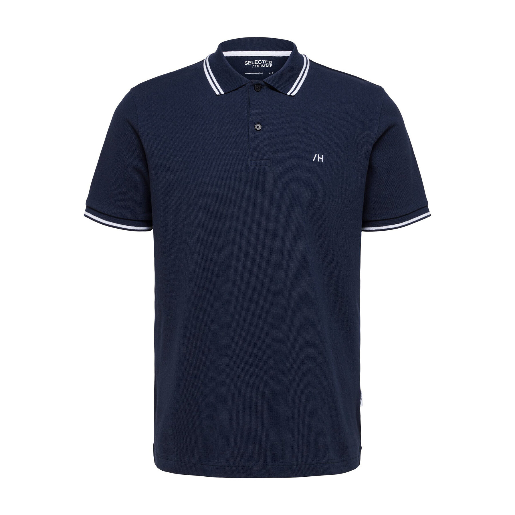 Selected Homme Tricou polo 16087840 Albastru Regular Fit - Pled.ro