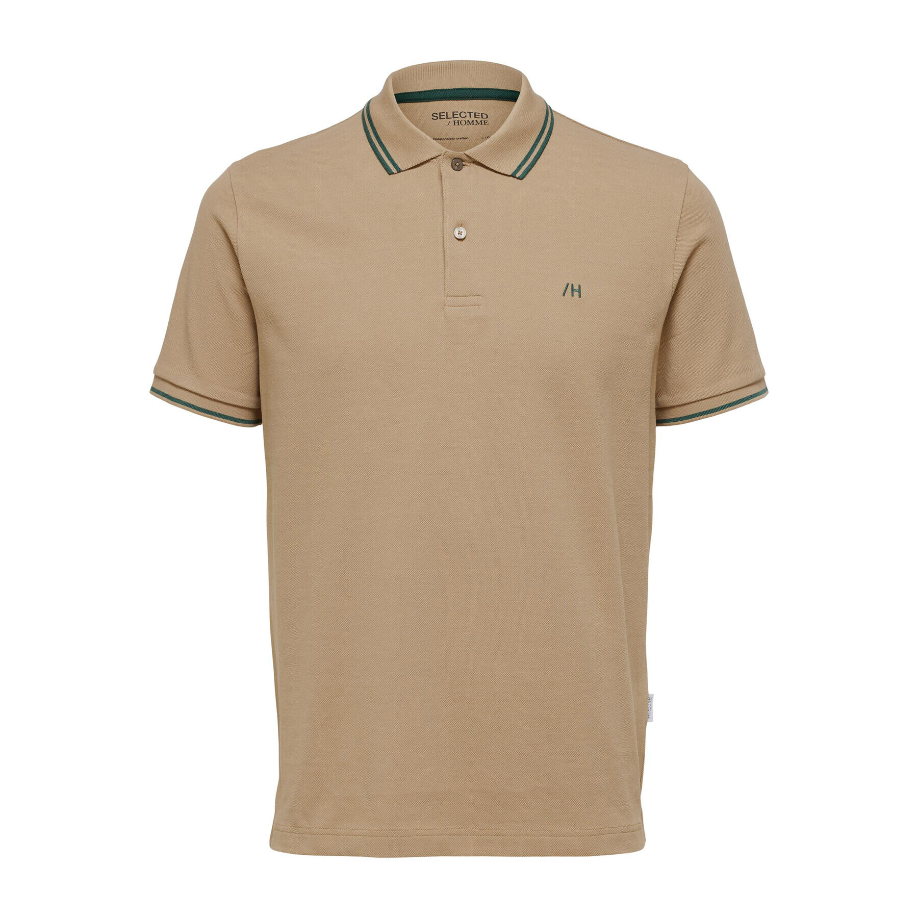 Selected Homme Tricou polo 16087840 Bej Regular Fit - Pled.ro