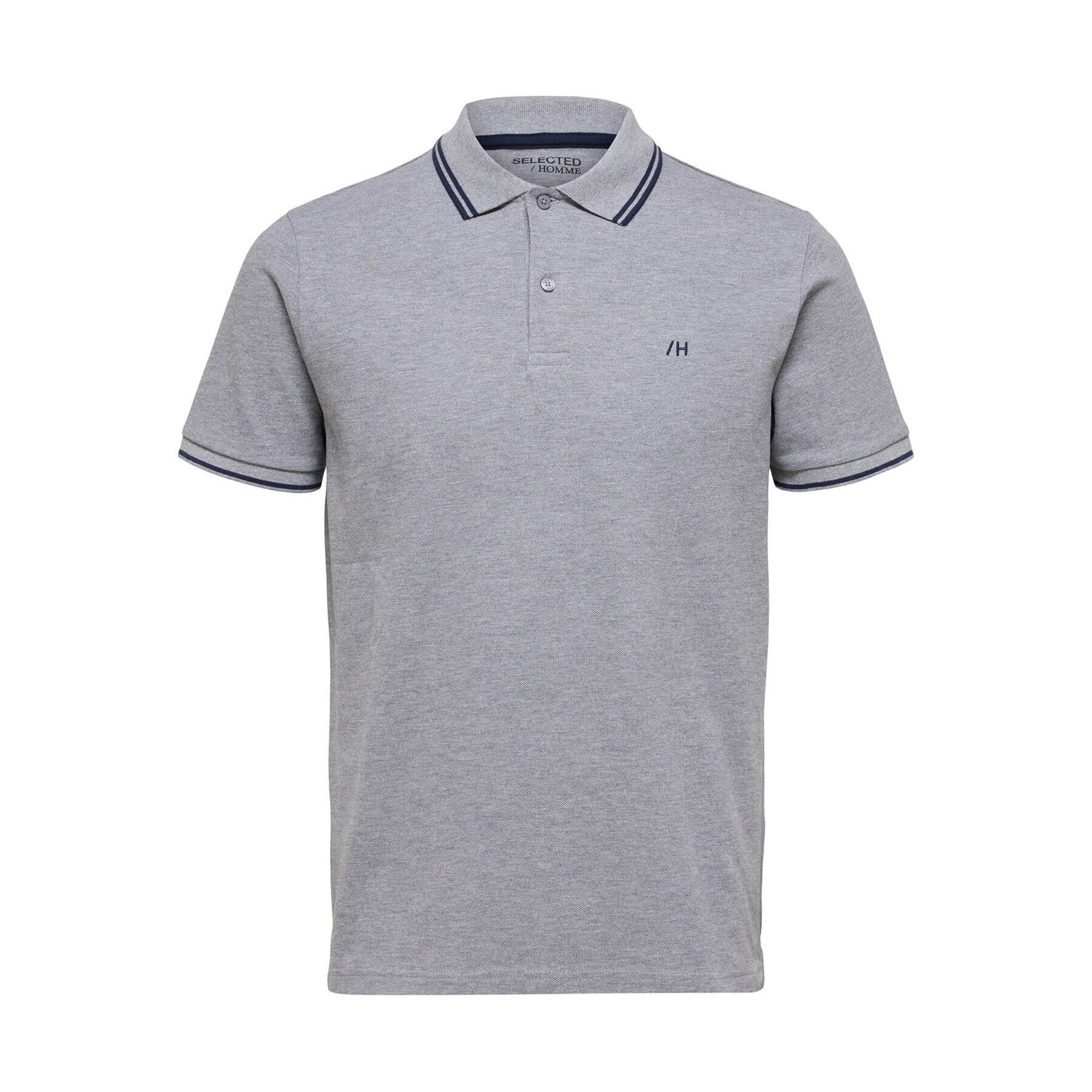 Selected Homme Tricou polo 16087840 Gri Regular Fit - Pled.ro