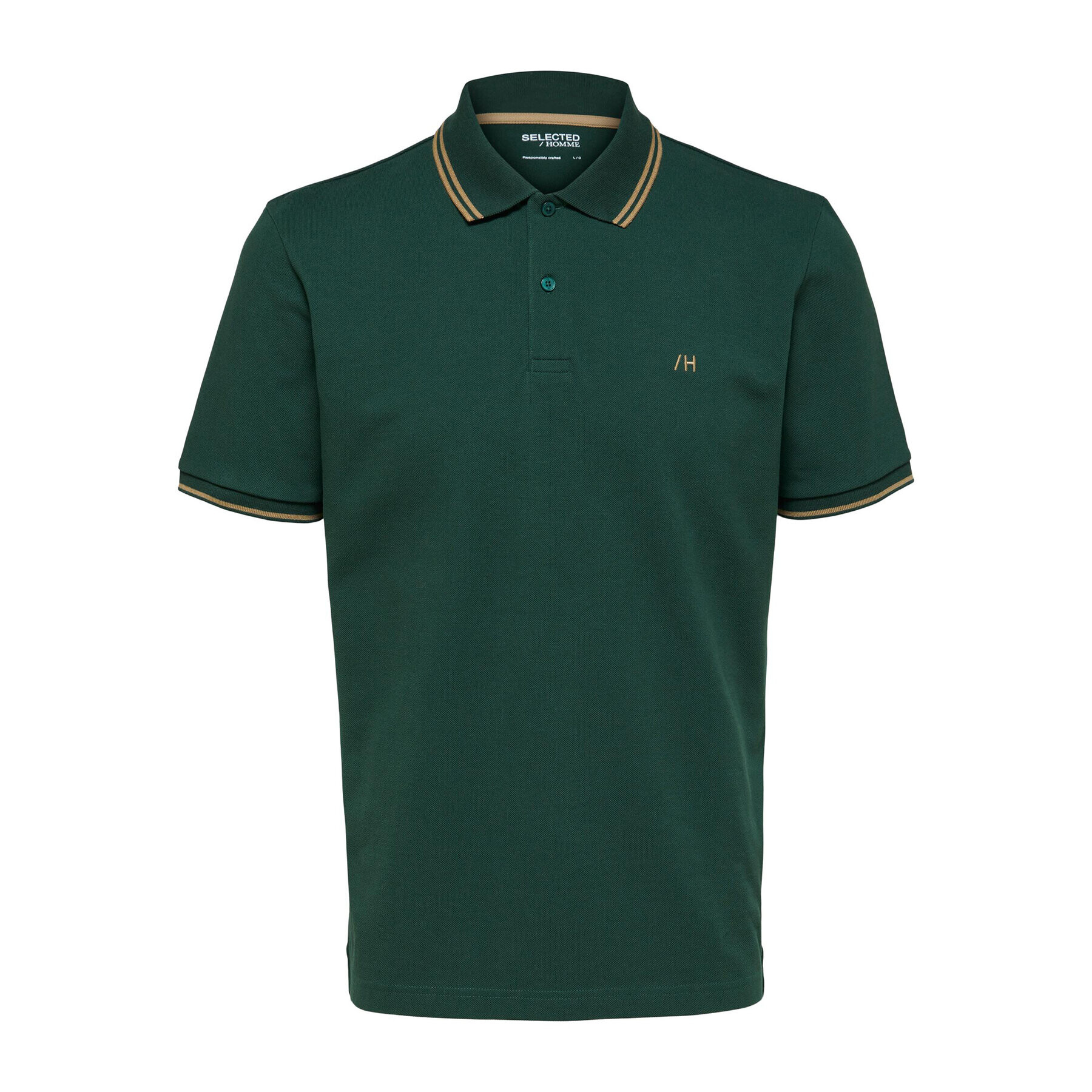 Selected Homme Tricou polo 16087840 Verde Regular Fit - Pled.ro