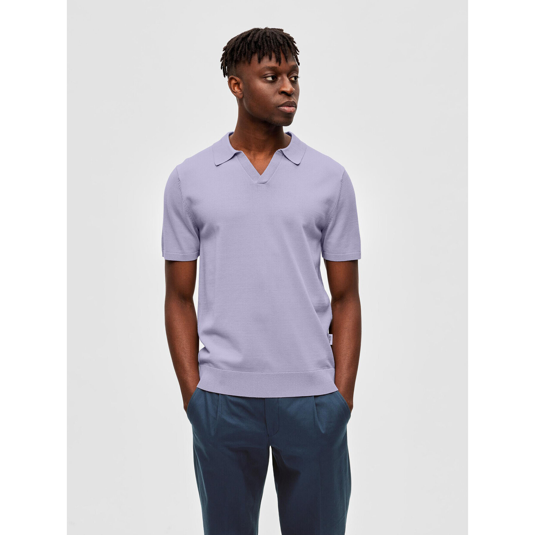 Selected Homme Tricou polo 16088636 Violet Regular Fit - Pled.ro