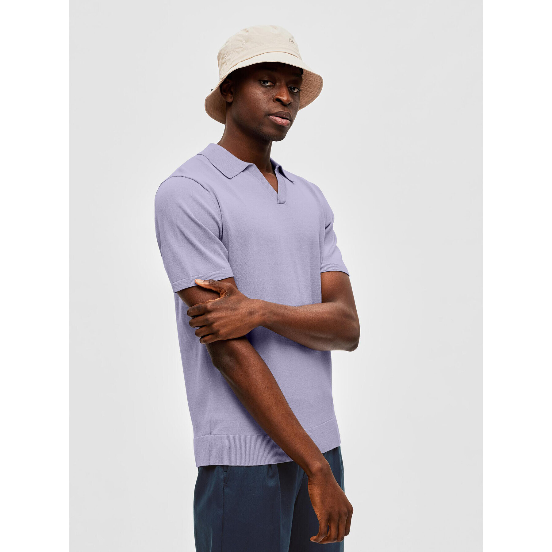 Selected Homme Tricou polo 16088636 Violet Regular Fit - Pled.ro