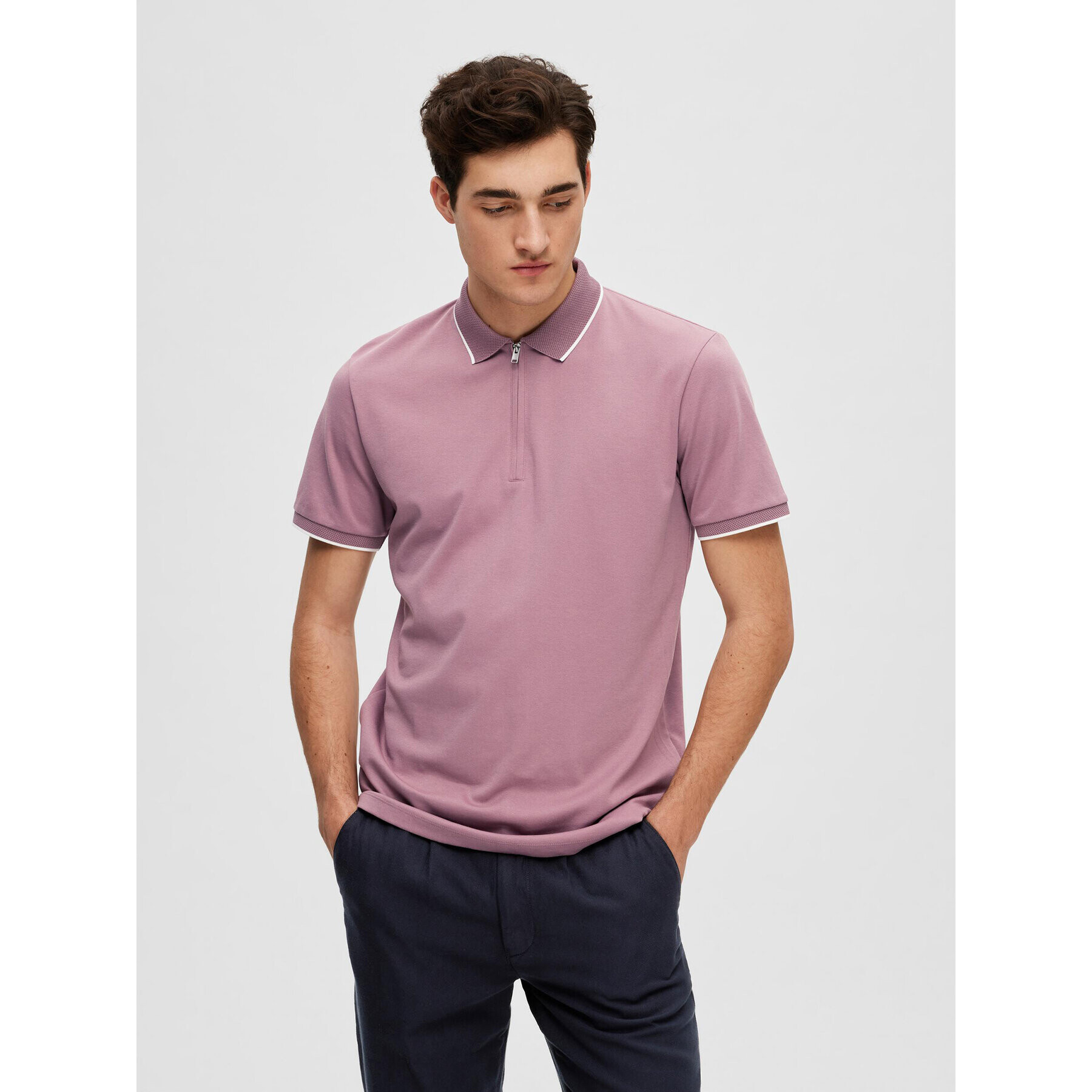 Selected Homme Tricou polo 16089094 Violet Regular Fit - Pled.ro