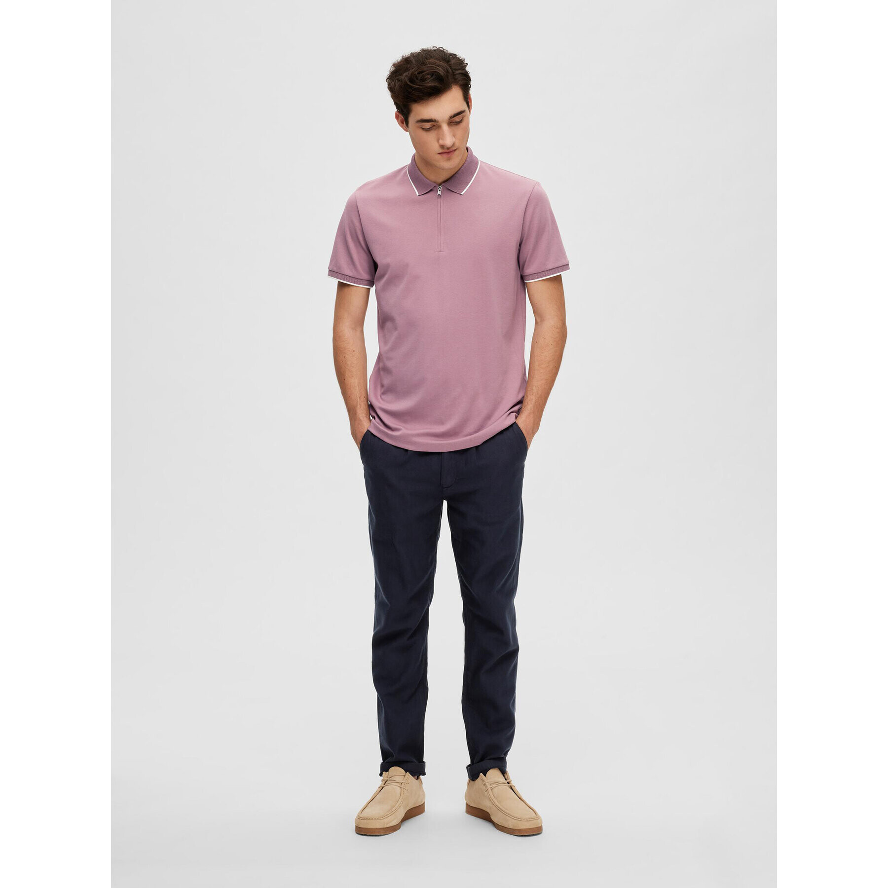 Selected Homme Tricou polo 16089094 Violet Regular Fit - Pled.ro