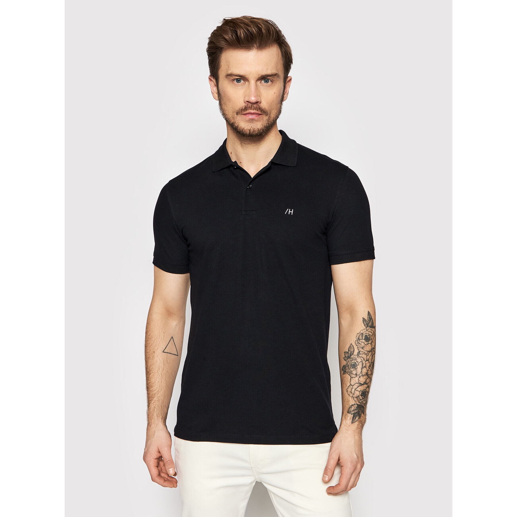 Selected Homme Tricou polo Aze 16082840 Negru Regular Fit - Pled.ro