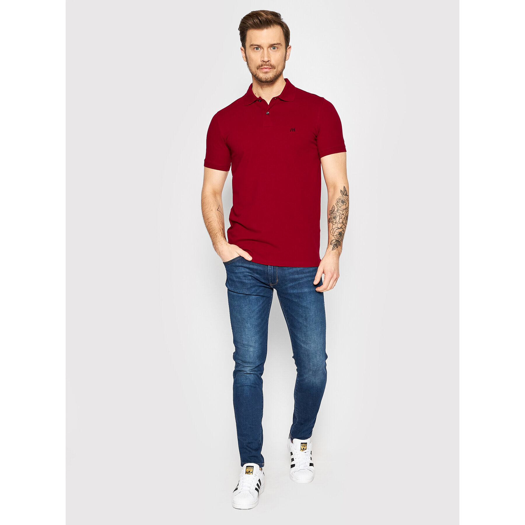 Selected Homme Tricou polo Aze 16082840 Vișiniu Regular Fit - Pled.ro