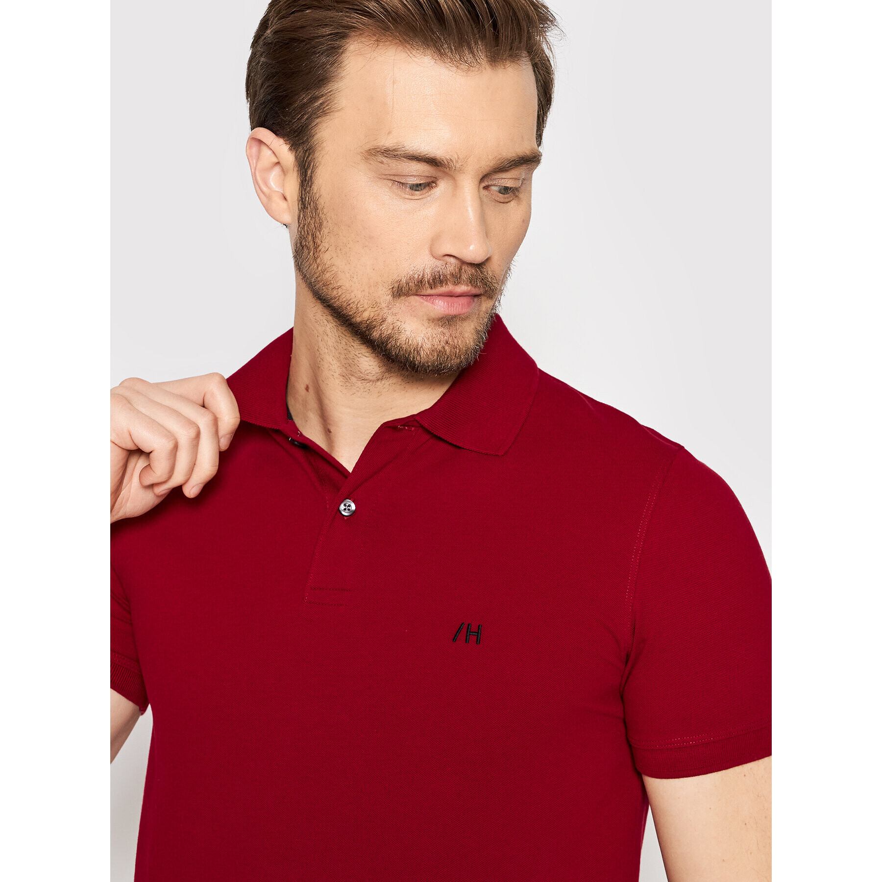 Selected Homme Tricou polo Aze 16082840 Vișiniu Regular Fit - Pled.ro