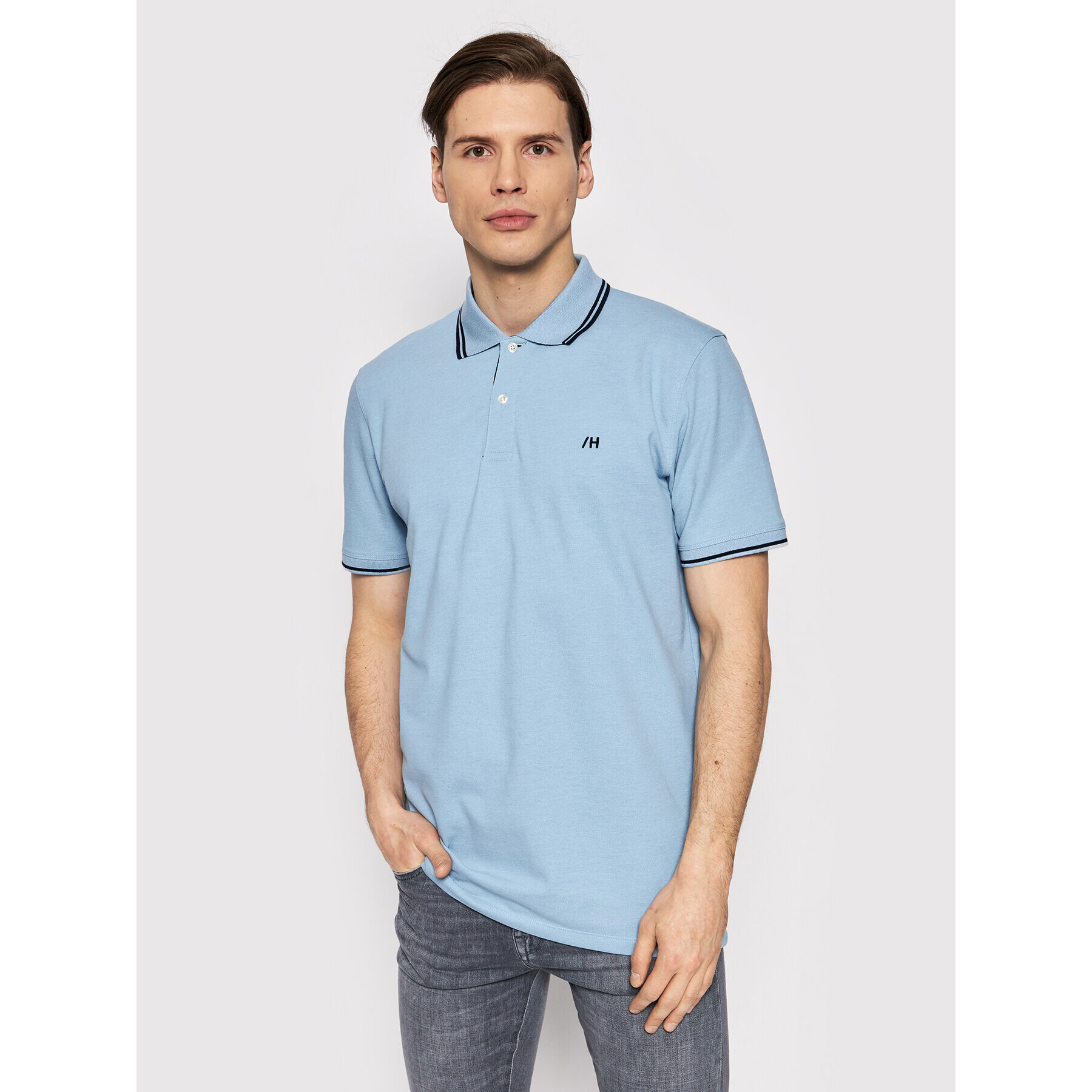 Selected Homme Tricou polo Aze 16082841 Albastru Regular Fit - Pled.ro